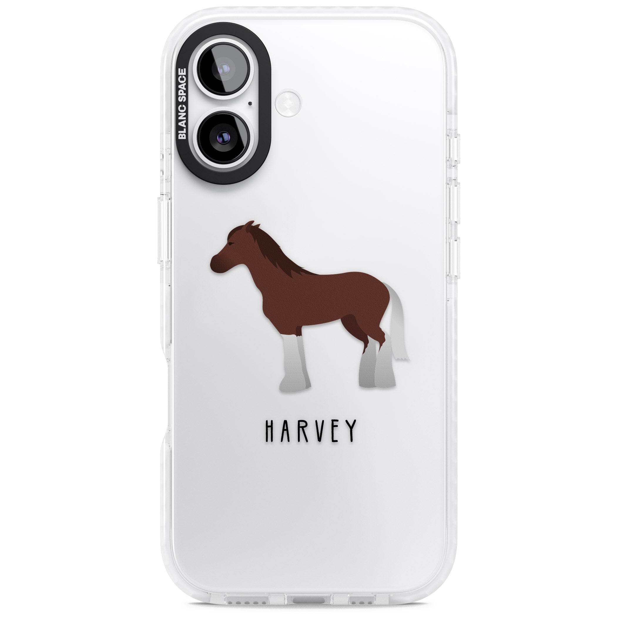 Personalised Brown Horse iPhone 17 Impact Clear Phone Case