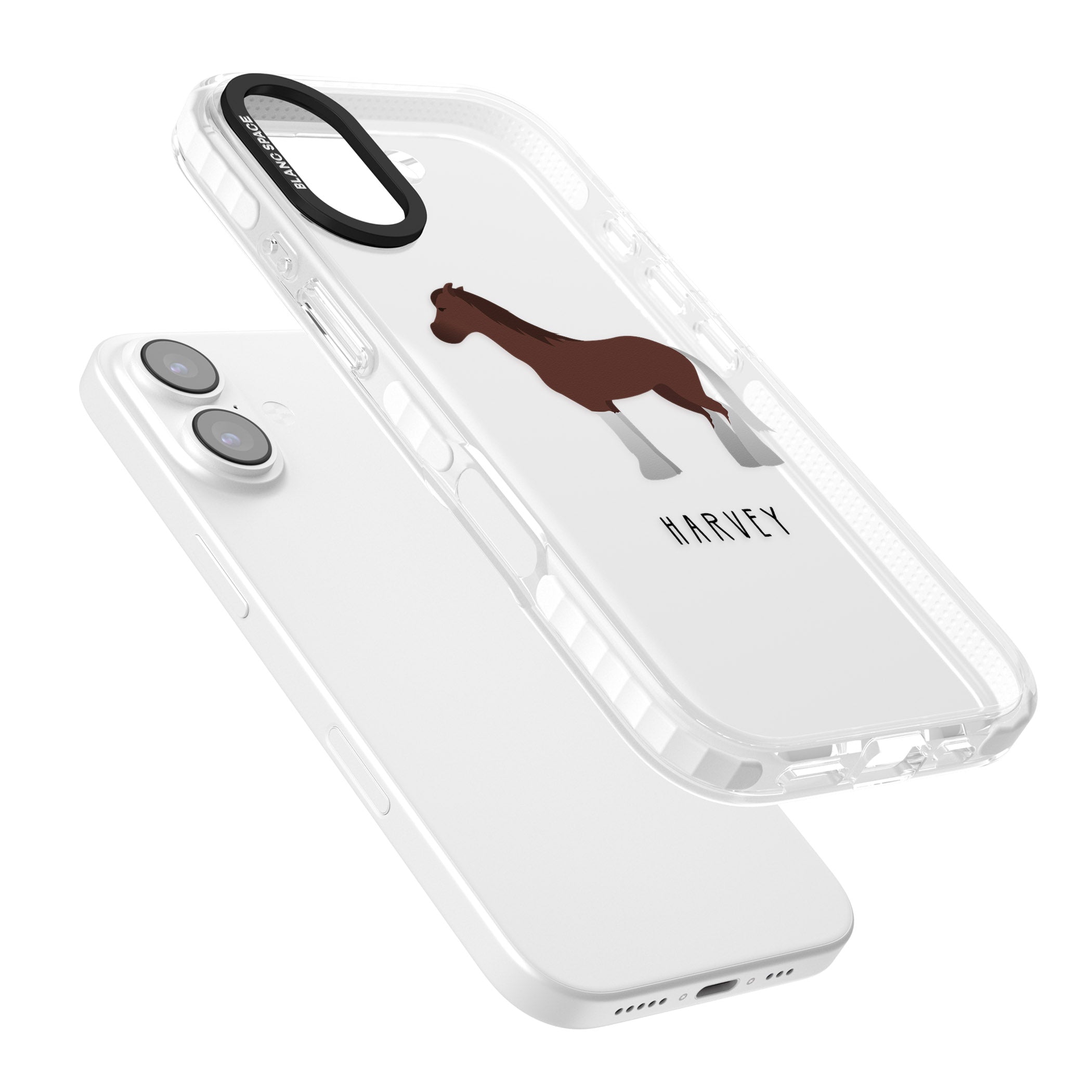 Personalised Brown Horse iPhone 17 Impact Clear Phone Case Colours