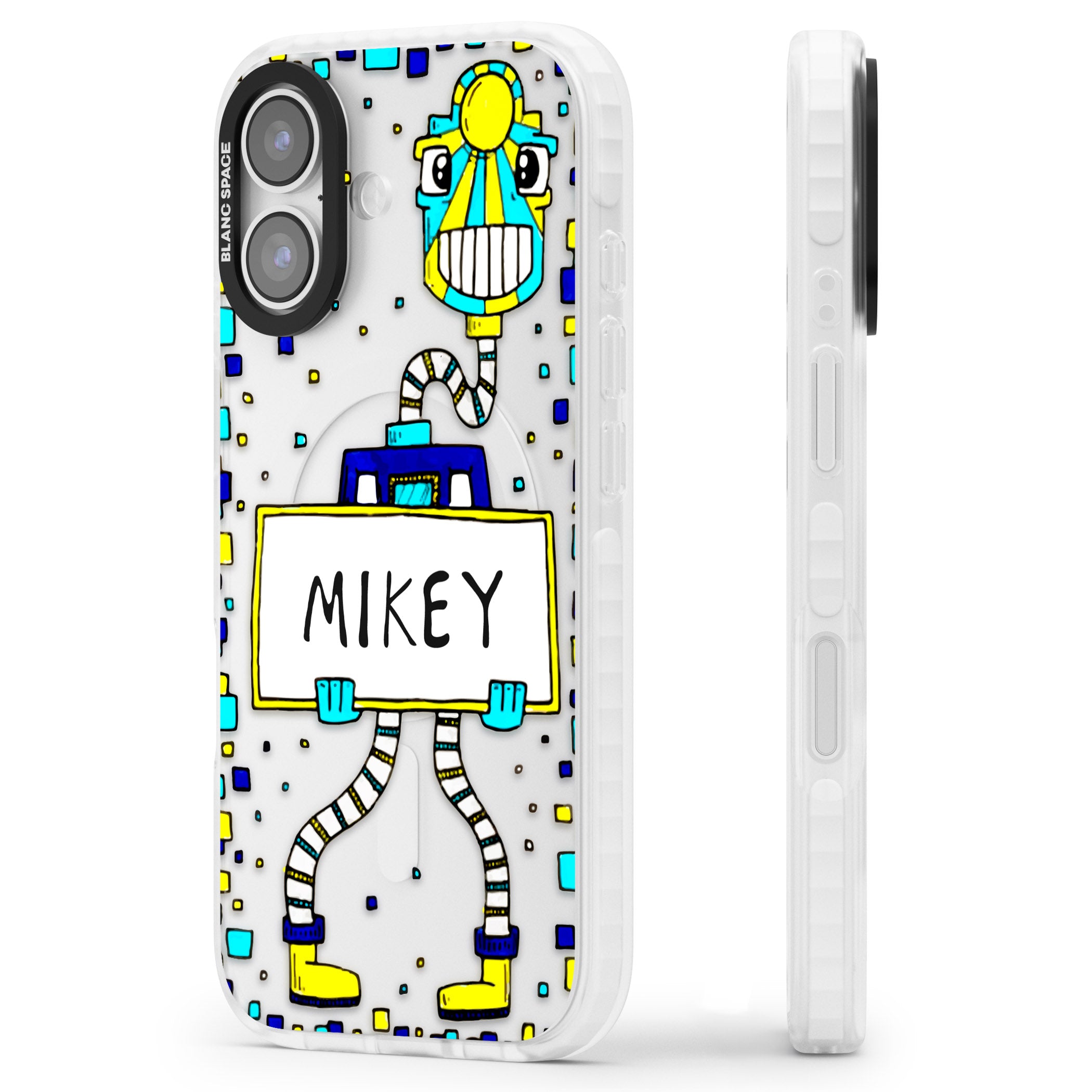 Personalised Tubes Guy iPhone 17 Impact Clear Phone Case Side Profile