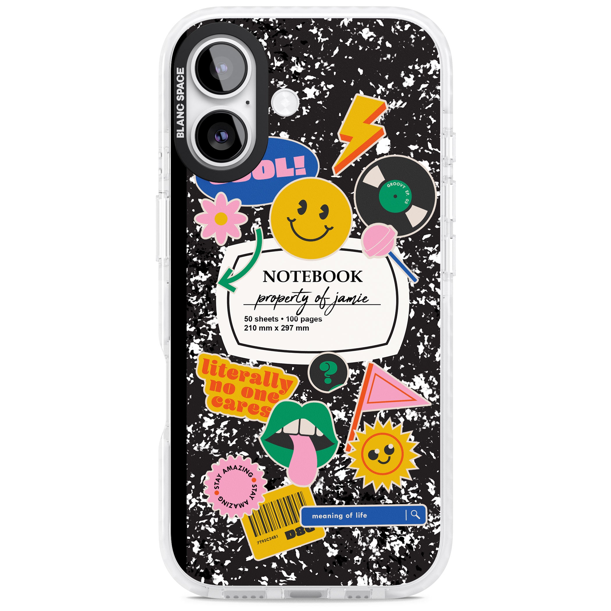 Personalised Quirky Notebook iPhone 17 Impact Clear Phone Case
