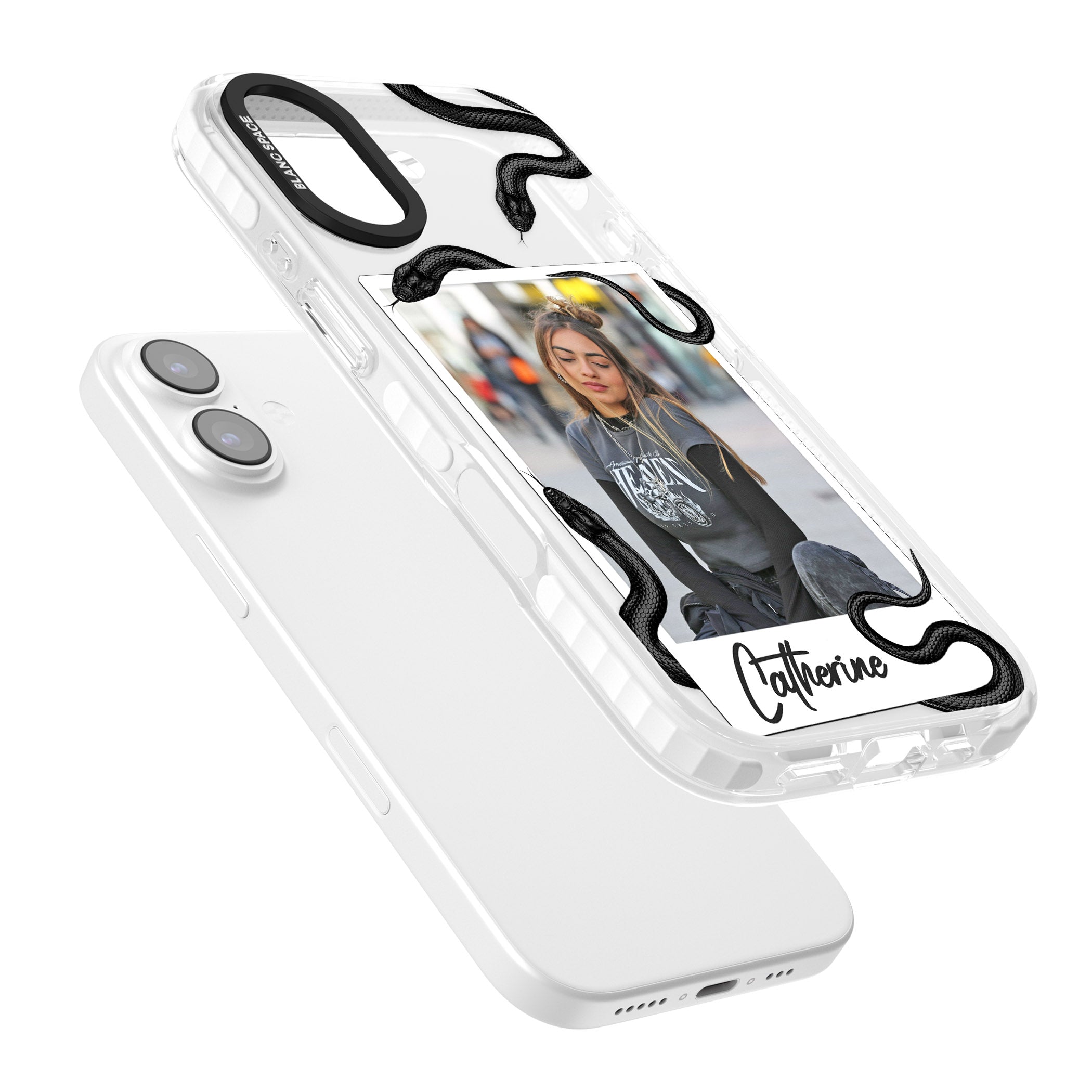 Personalised Snake Instant Photo iPhone 17 Impact Clear Phone Case Colours