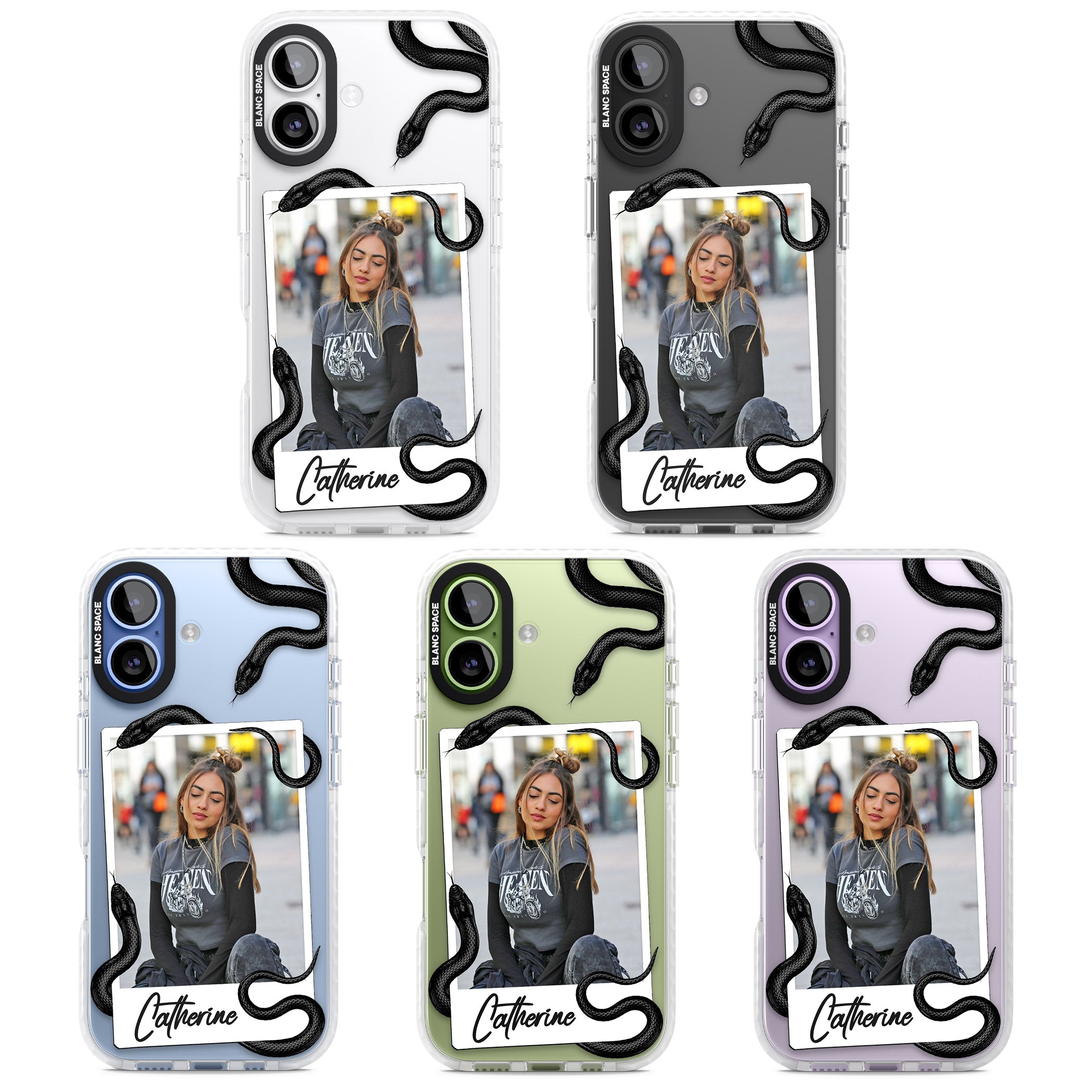 Personalised Snake Instant Photo iPhone 17 Impact Clear Phone Case APT Impact Protection