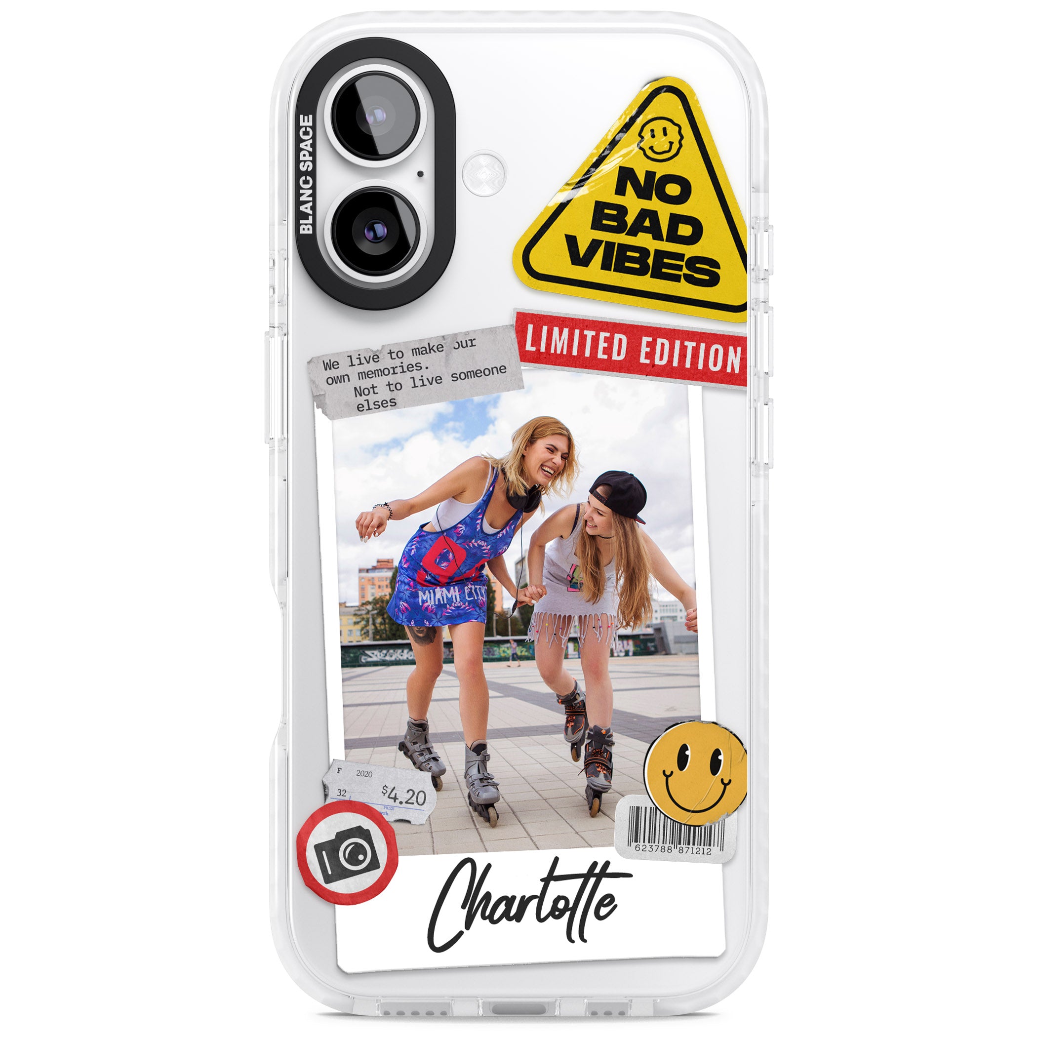 Personalised Sticker Mix Instant Photo iPhone 17 Impact Clear Phone Case