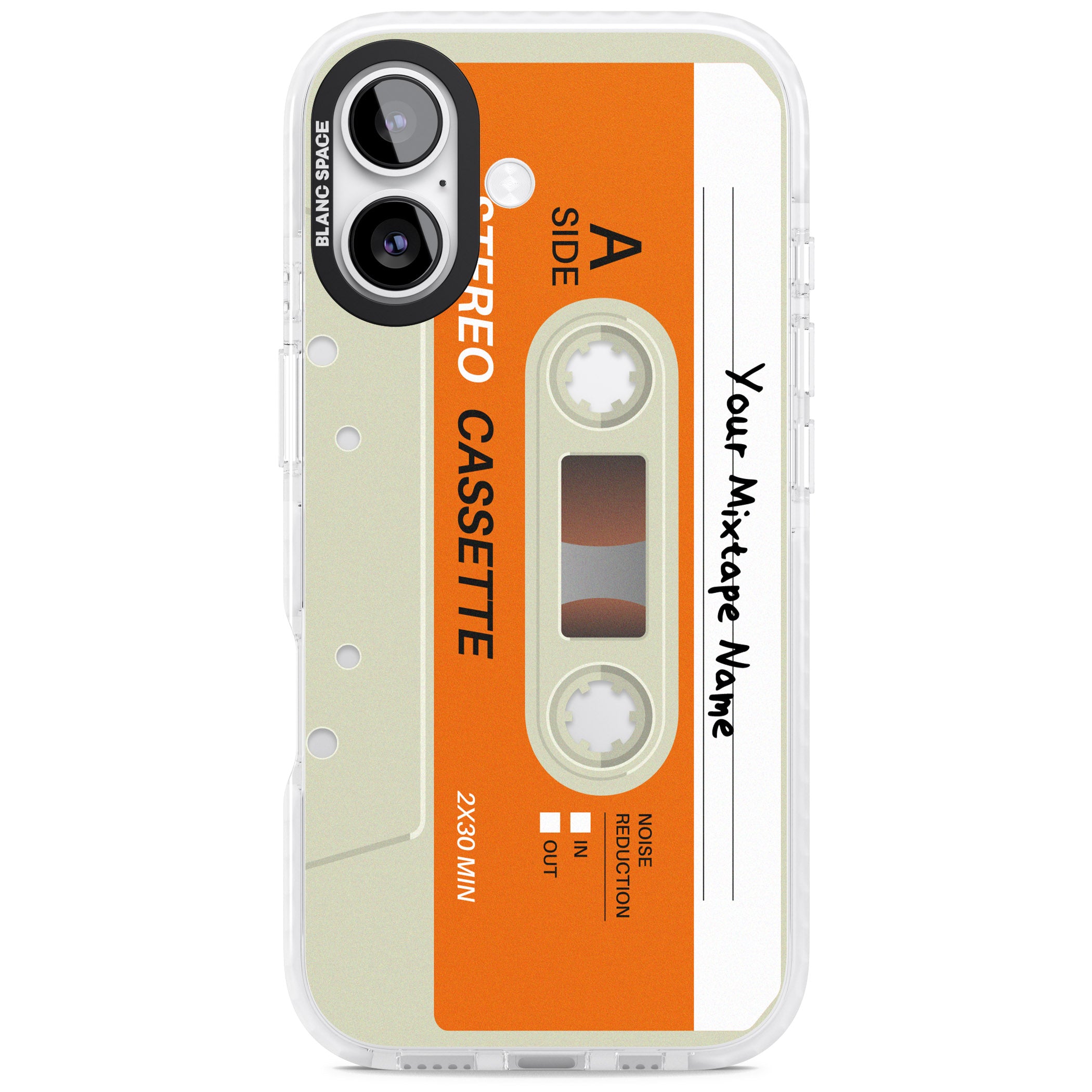 Personalised Retro Cassette Classic iPhone 17 Impact Clear Phone Case