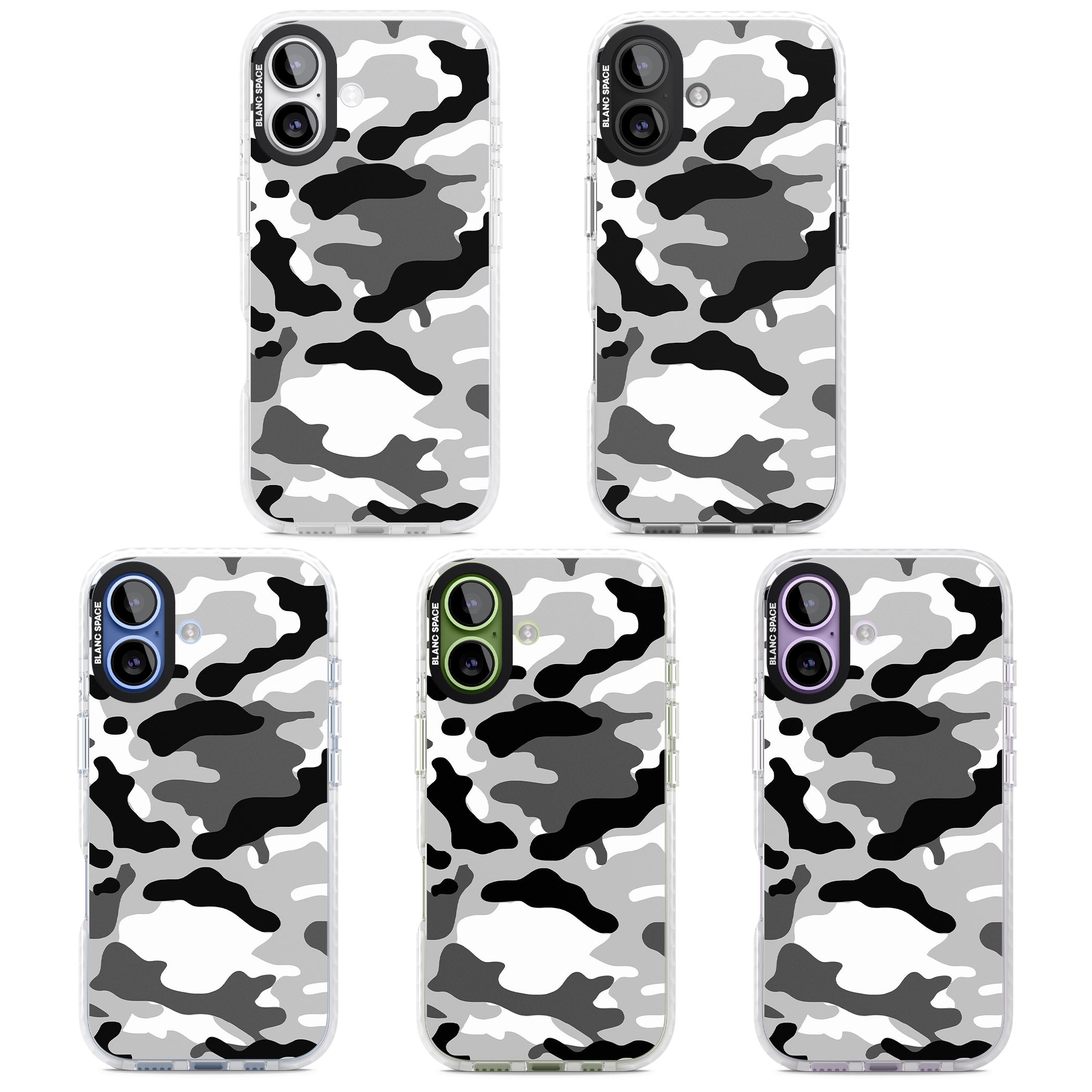 Grey Black Urban Camo iPhone 17 Impact Clear Phone Case APT Impact Protection