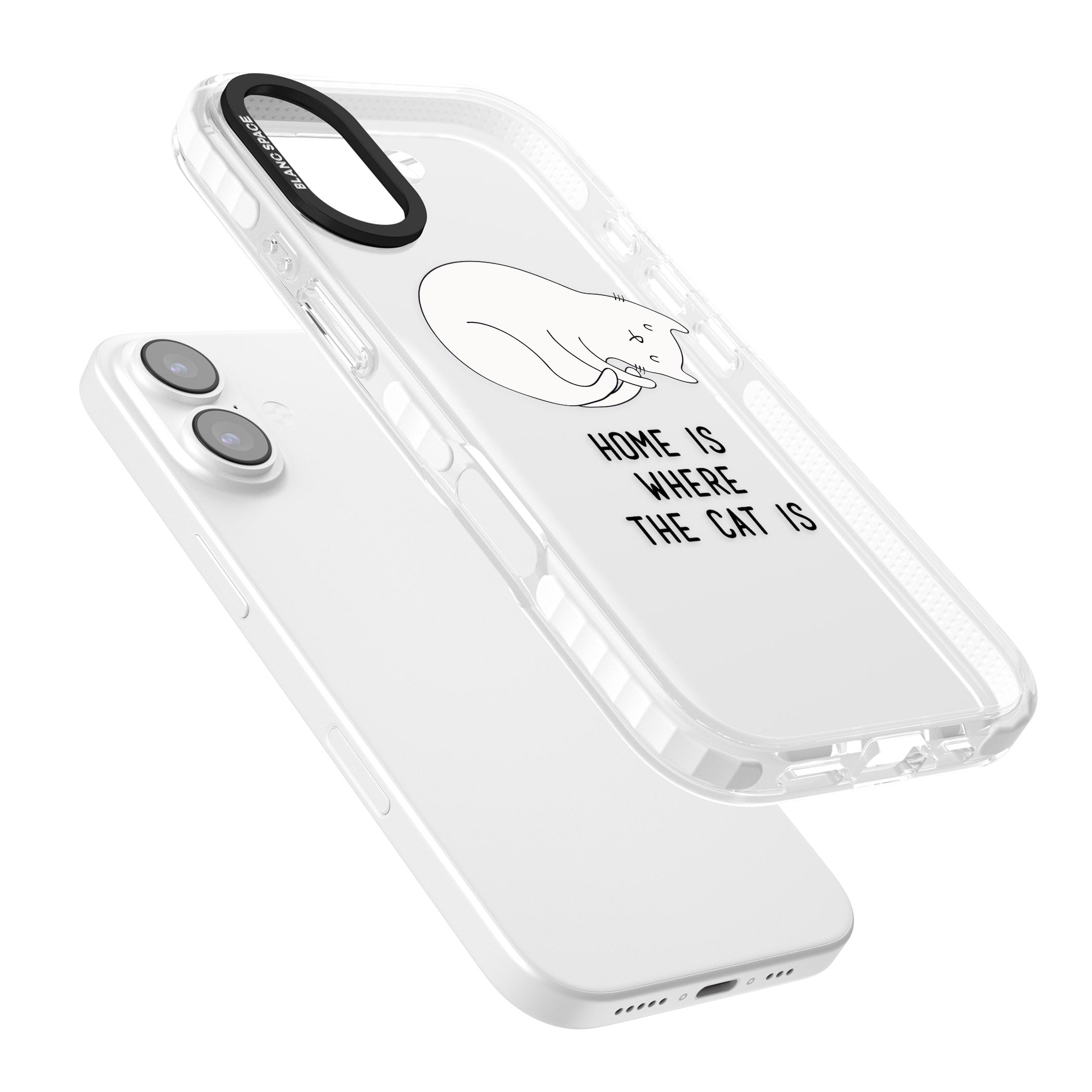 Home Is Where The Cat Is iPhone 17 Impact Clear Phone Case Colours