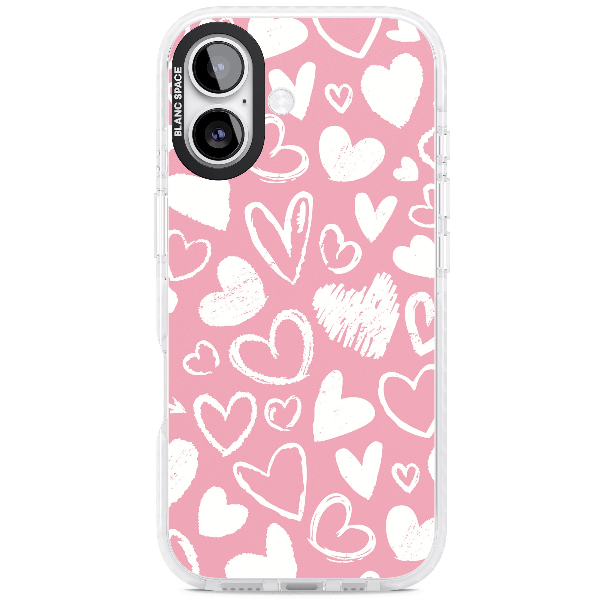 Chalk Hearts iPhone 17 Impact Clear Phone Case