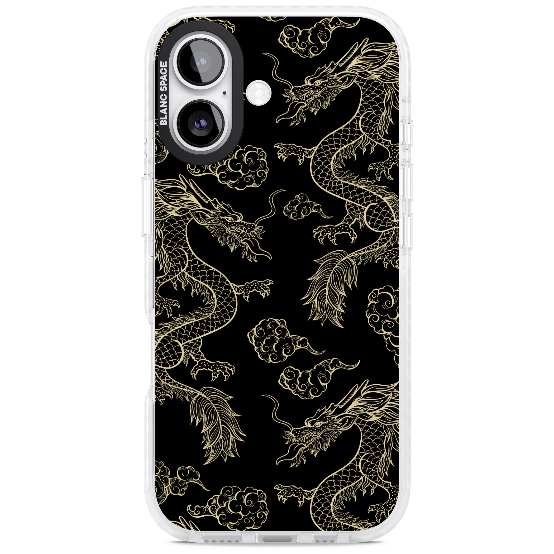 Black And Gold Dragon Pattern iPhone 17 Impact Clear Phone Case