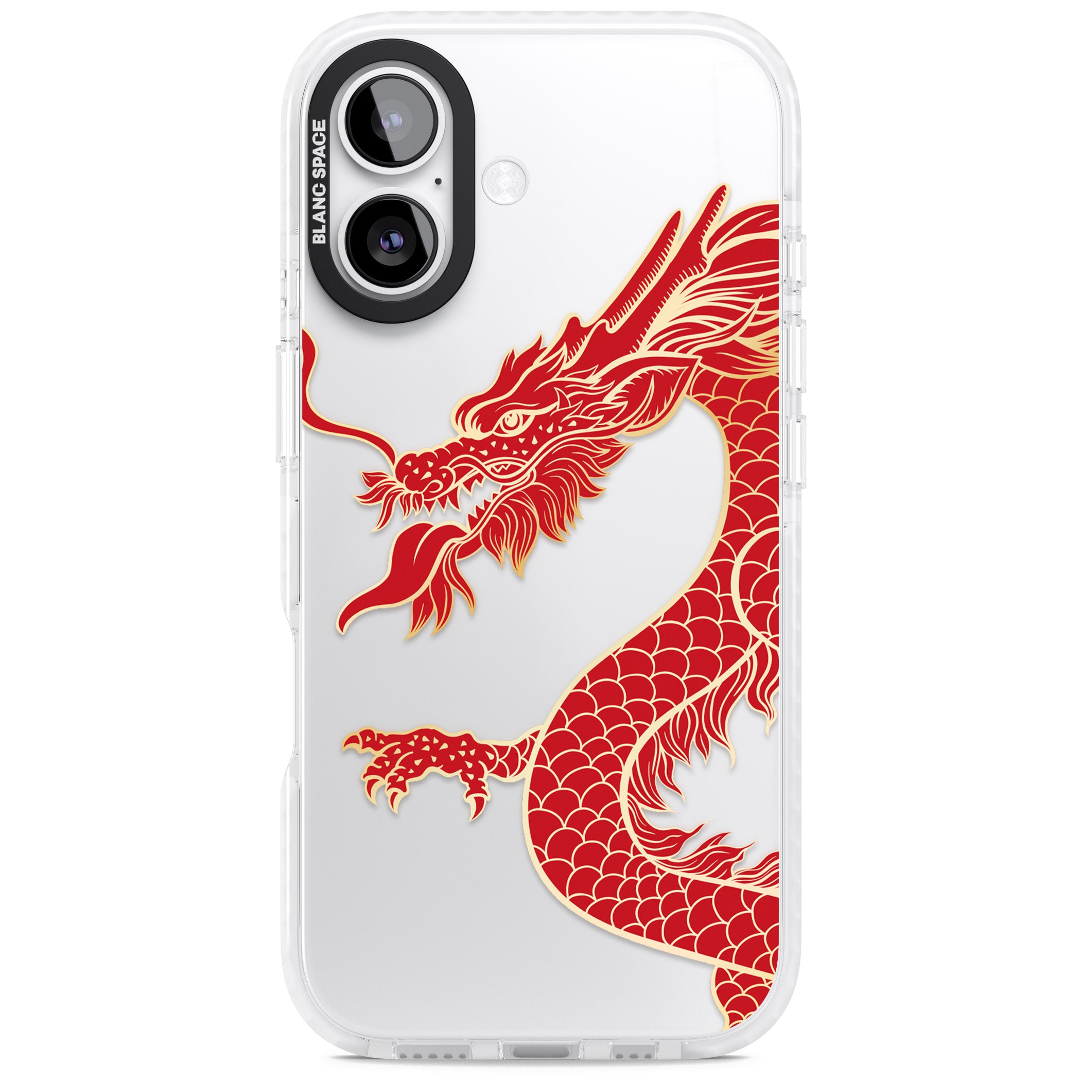 Large Red Dragon iPhone 17 Impact Clear Phone Case