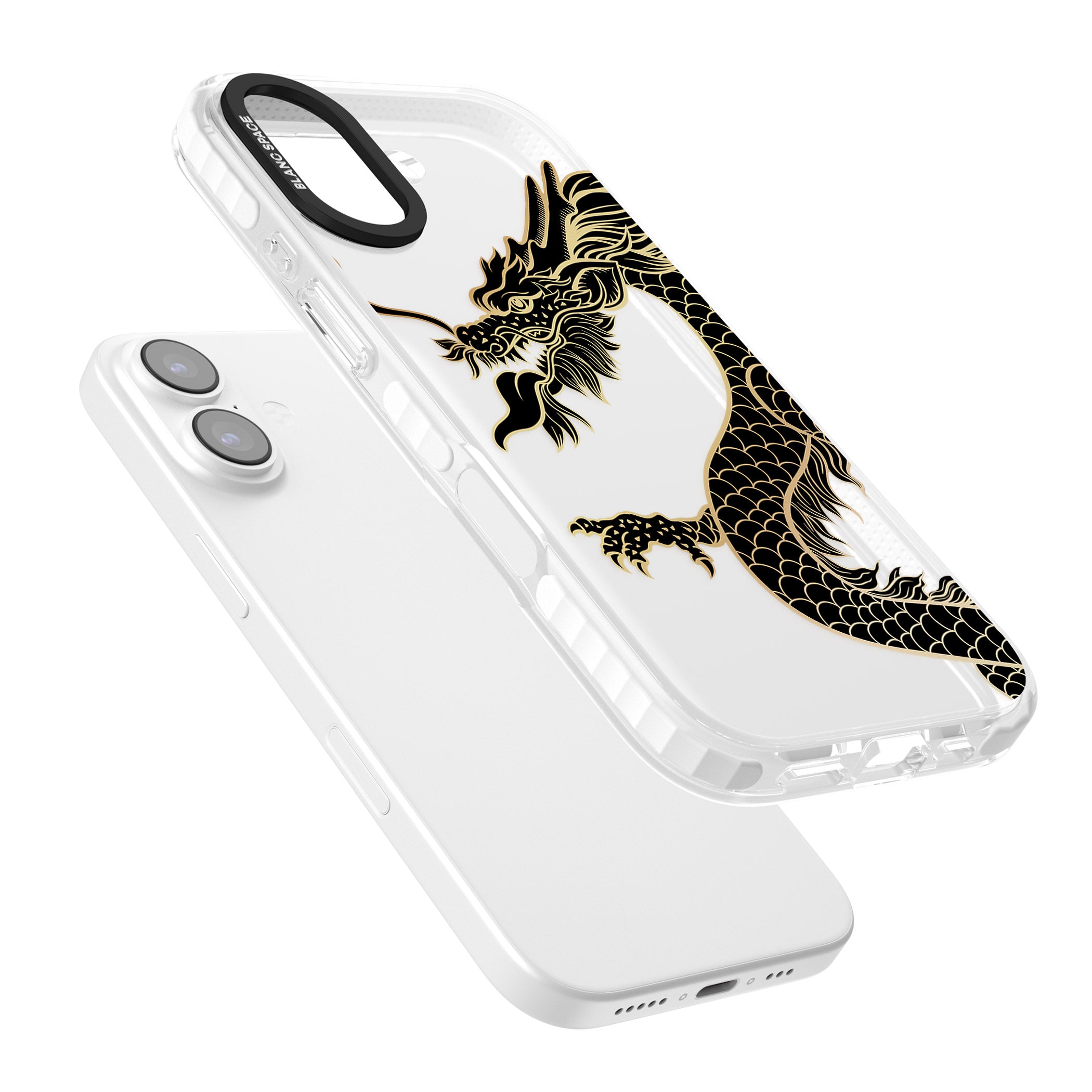 Large Black Dragon iPhone 17 Impact Clear Phone Case Colours