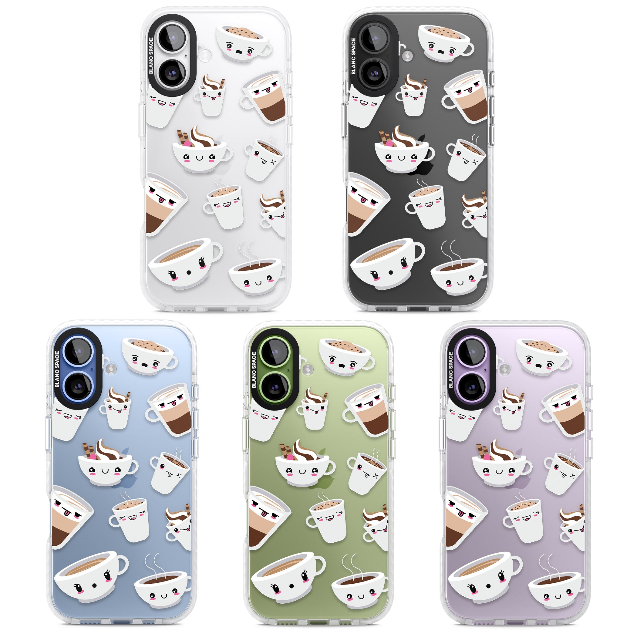 Coffee Faces iPhone 17 Impact Clear Phone Case APT Impact Protection
