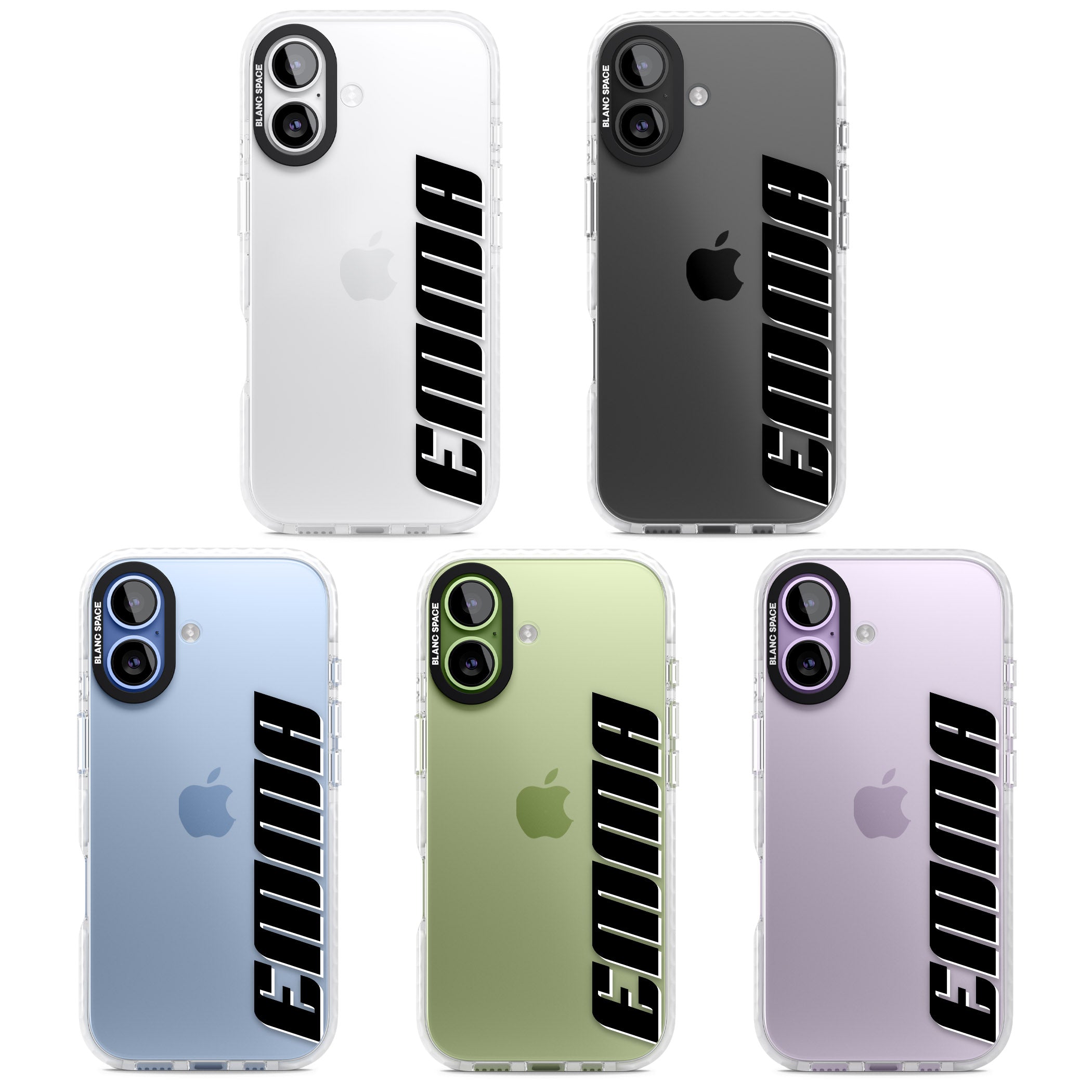 Personalised Vertical Bold Name iPhone 17 Impact Clear Phone Case APT Impact Protection