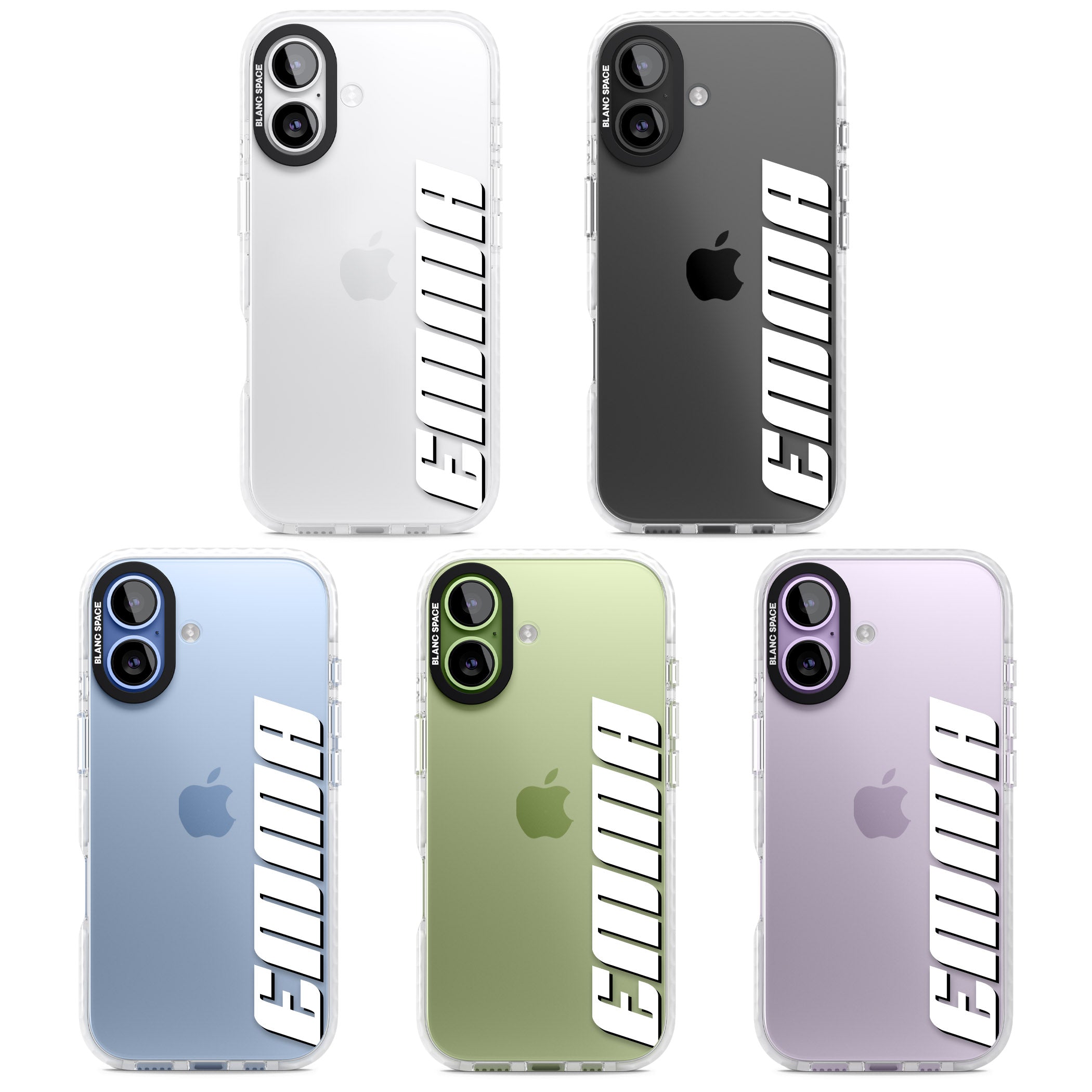 Personalised Vertical Bold Name iPhone 17 Impact Clear Phone Case APT Impact Protection