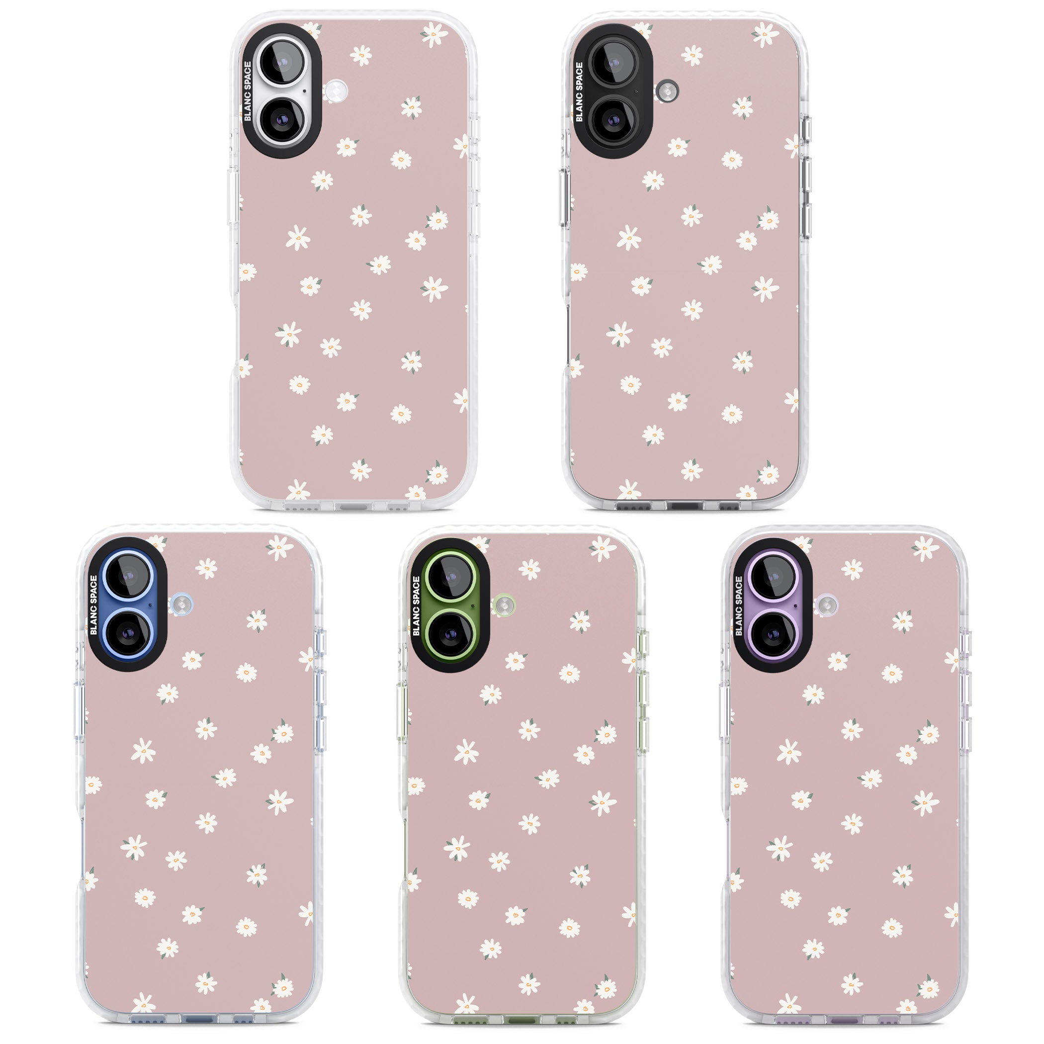 Dusty Pink Daisy iPhone 17 Impact Clear Phone Case APT Impact Protection