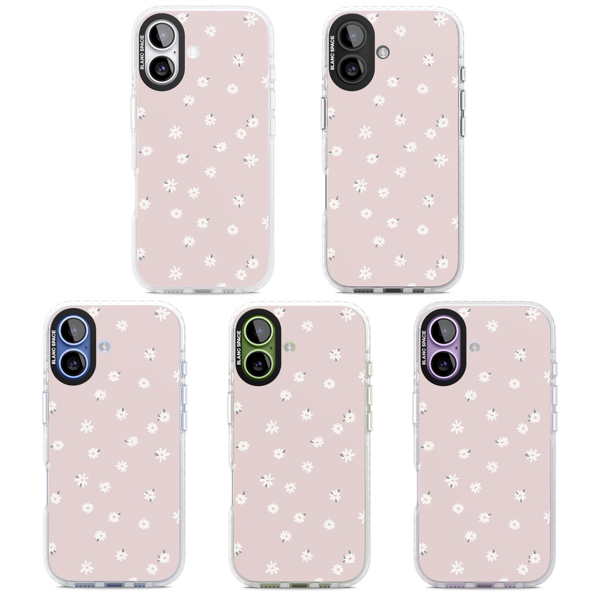 Painted Daises On Pink iPhone 17 Impact Clear Phone Case APT Impact Protection