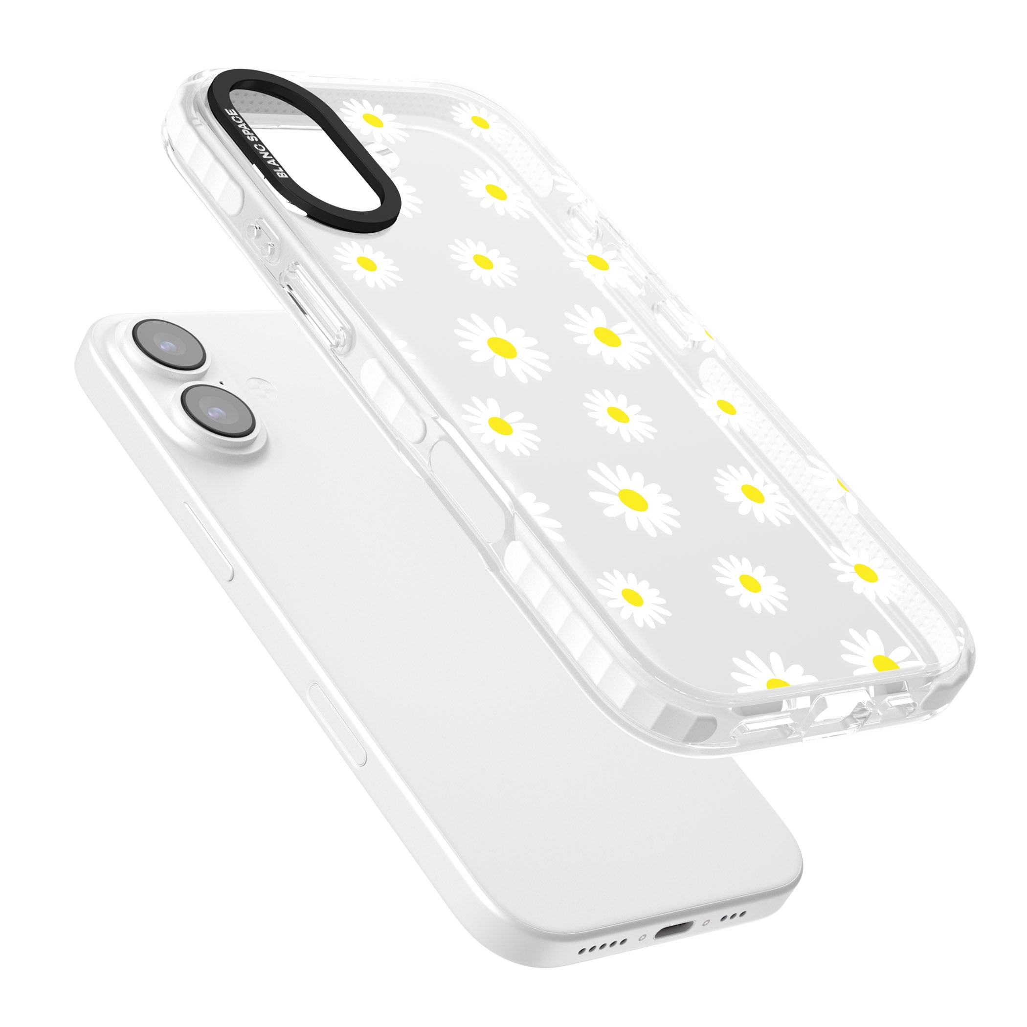Personalised White Daisy Pattern iPhone 17 Impact Clear Phone Case Colours