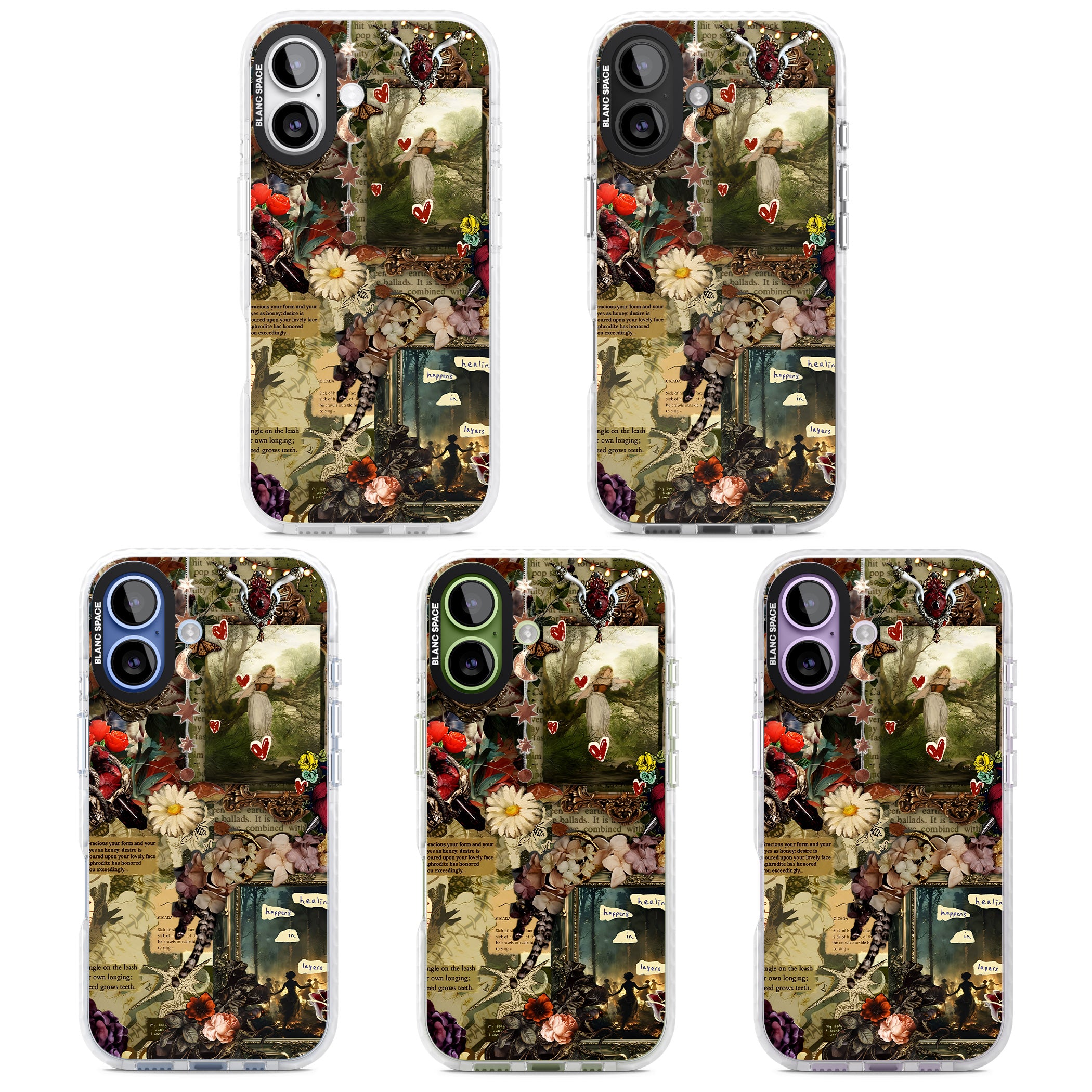 Textbook Romance Collage iPhone 17 Impact Clear Phone Case APT Impact Protection