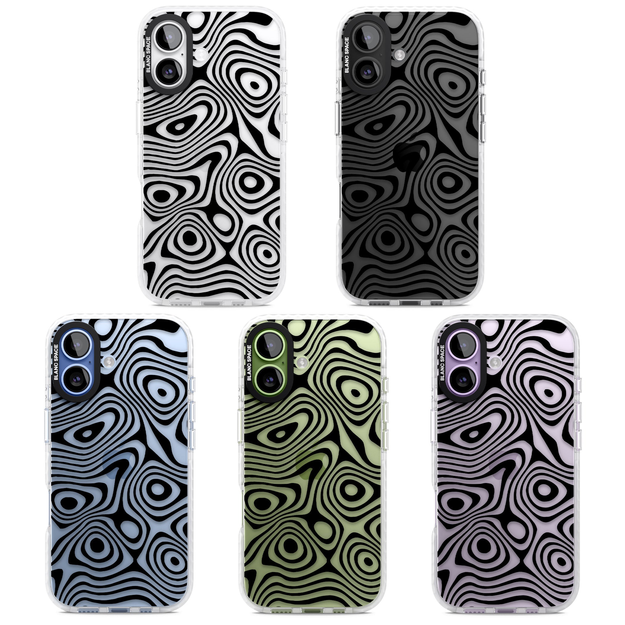 Dark Topographic Map iPhone 17 Impact Clear Phone Case APT Impact Protection