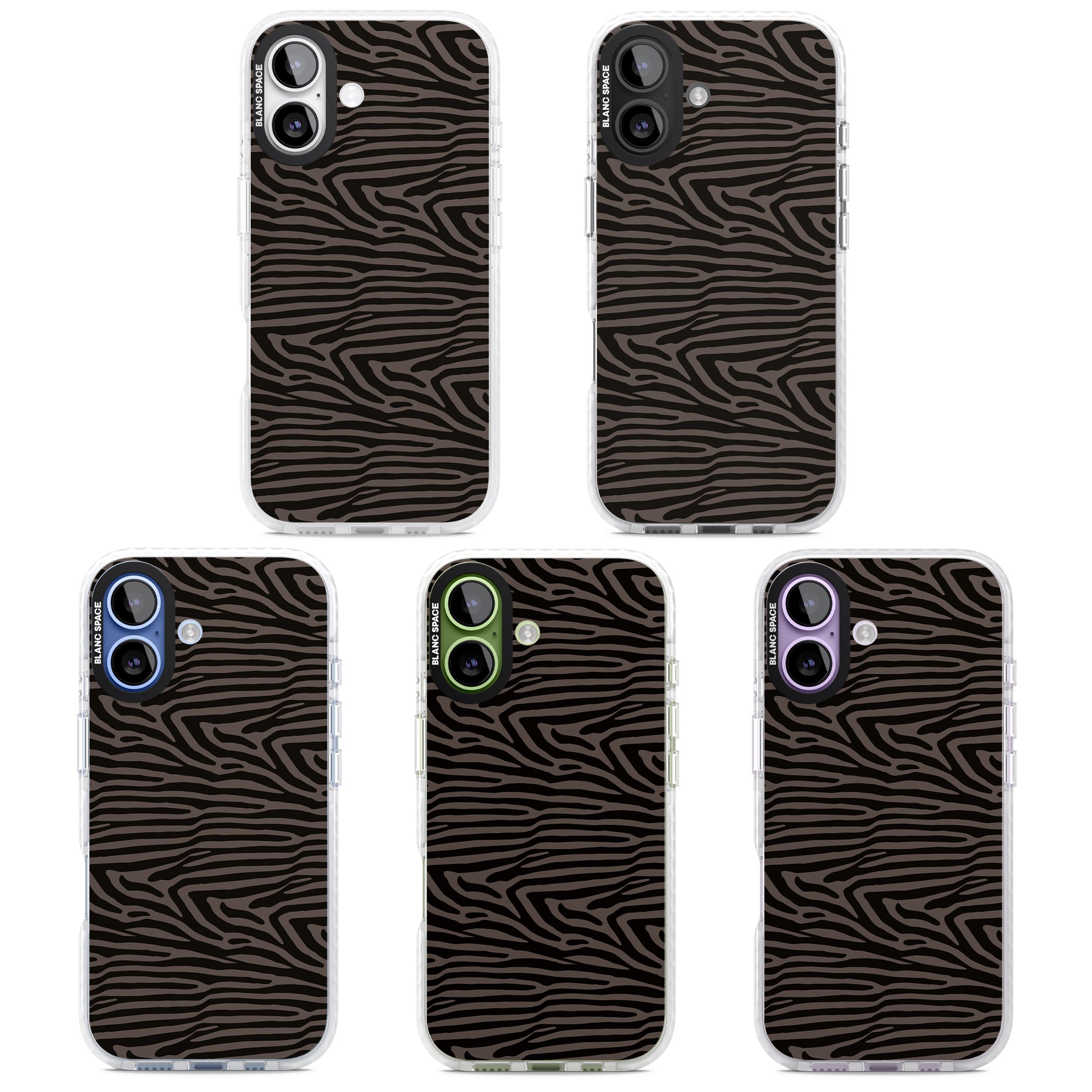 Dark Zebra Print iPhone 17 Impact Clear Phone Case APT Impact Protection