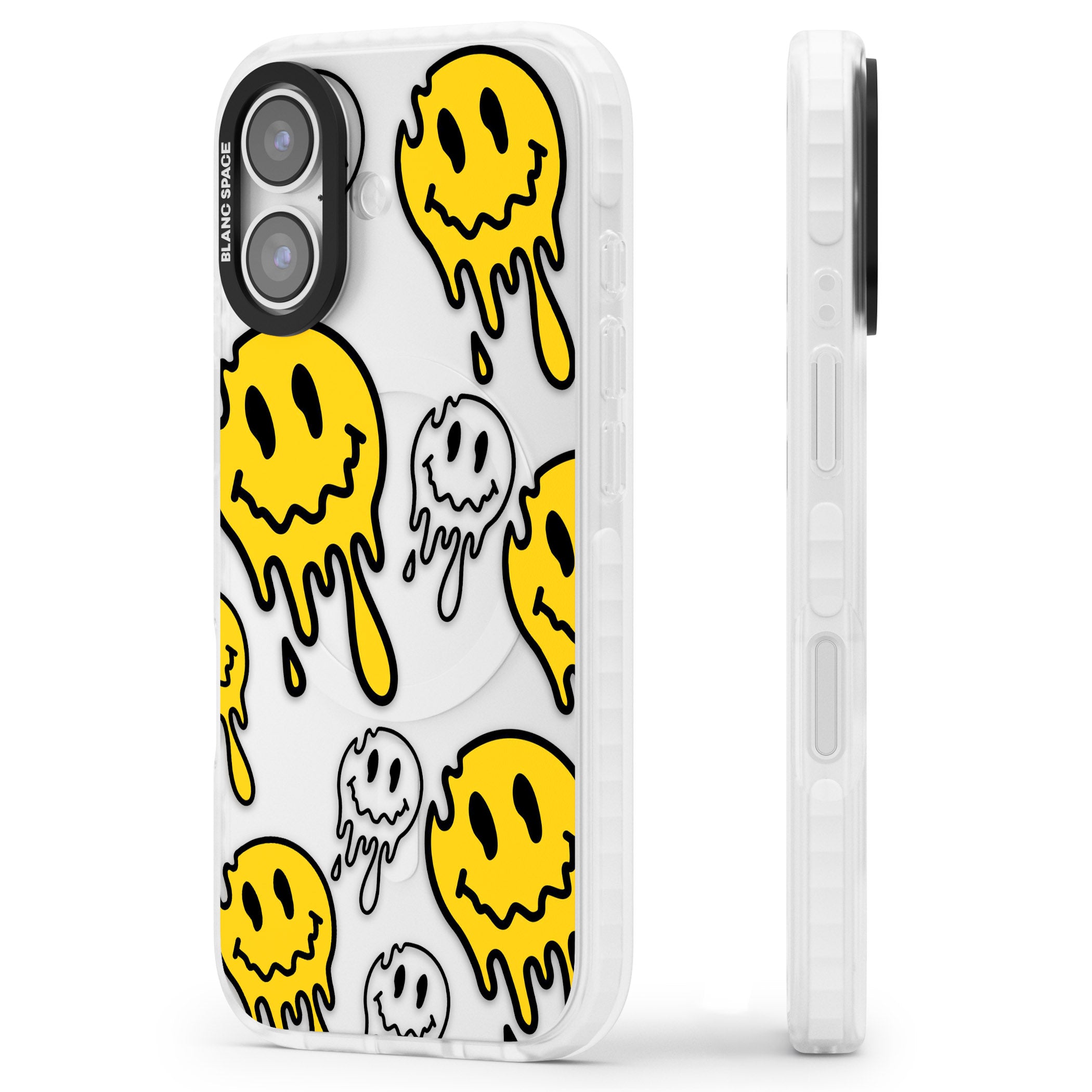 Face Melt iPhone 17 Impact Clear Phone Case Side Profile
