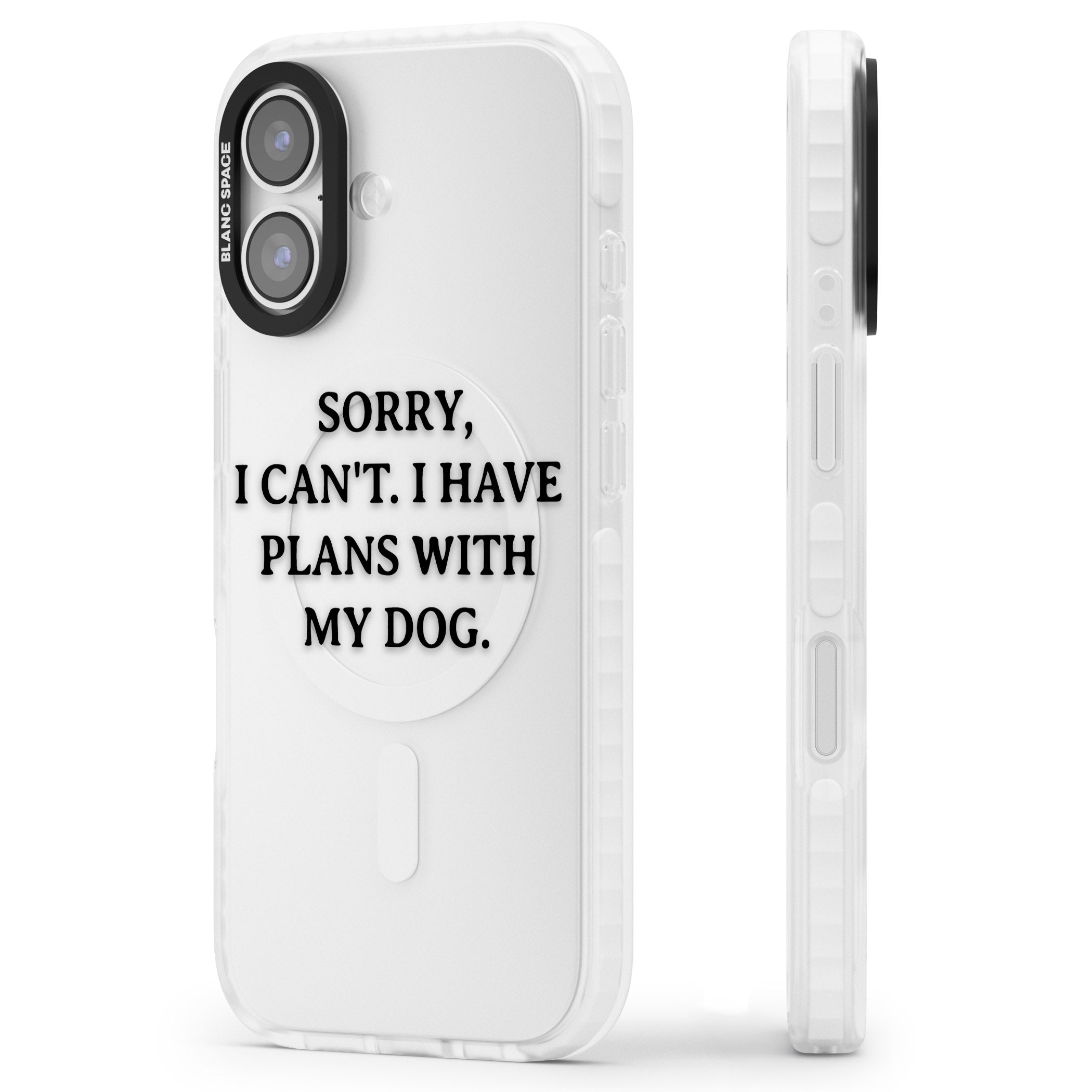 I Have Plans With My Dog iPhone 17 Impact Clear Phone Case Side Profile