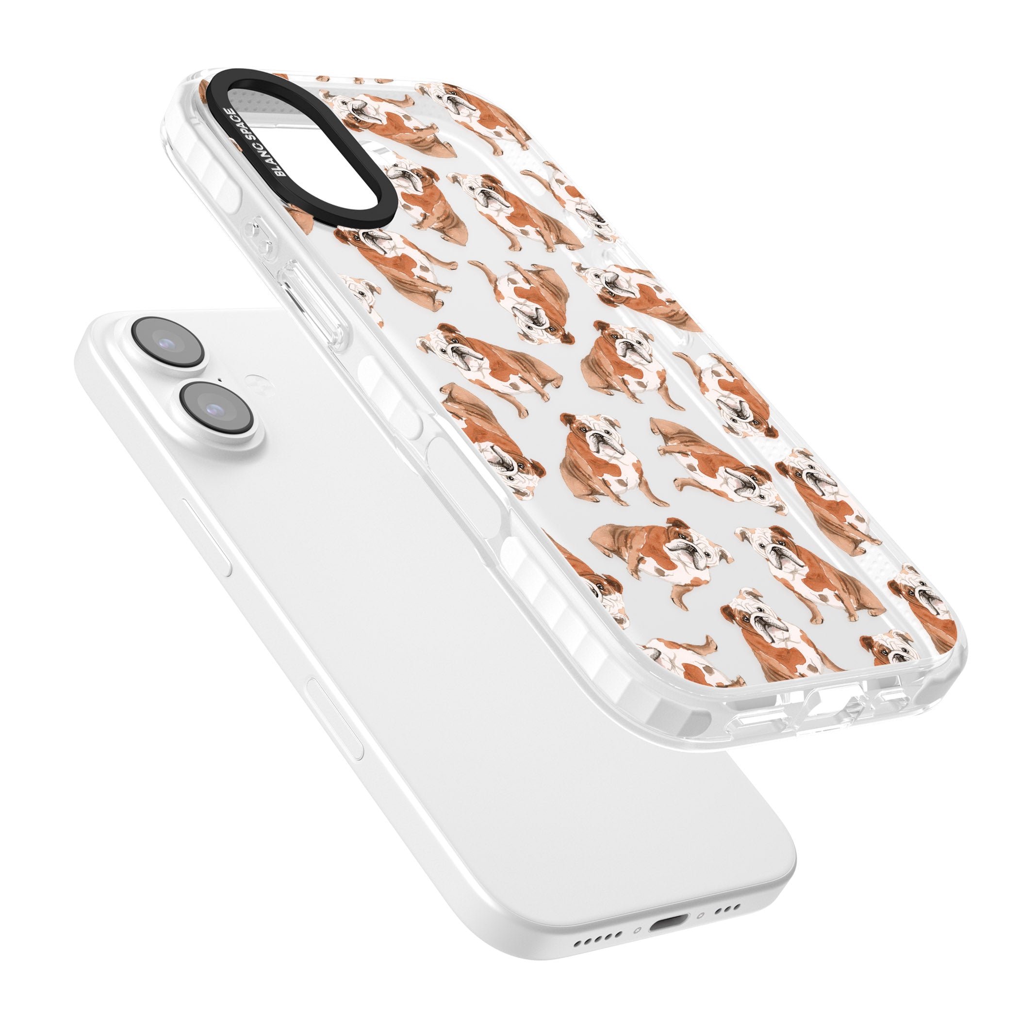English Bulldog Watercolour Dog Pattern iPhone 17 Impact Clear Phone Case Colours
