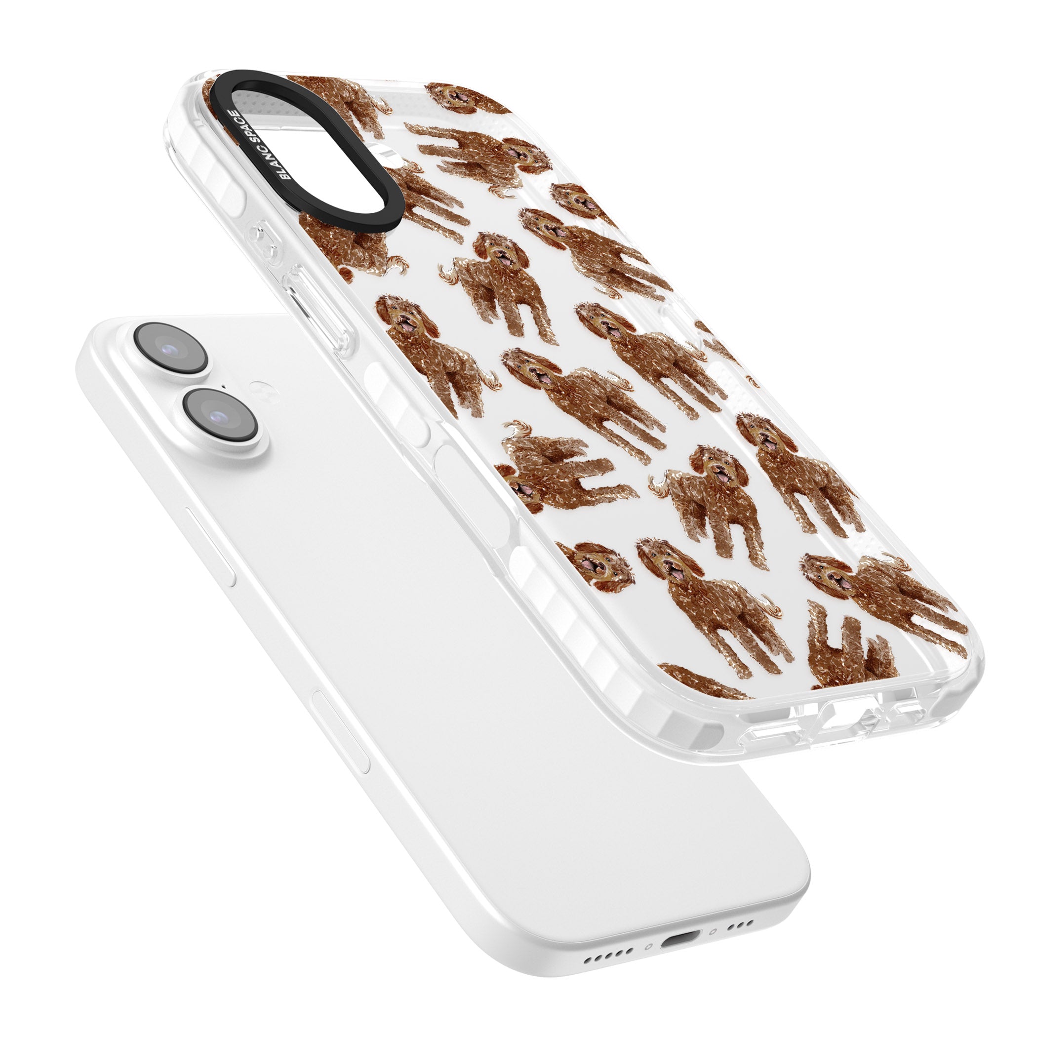 Labradoodle Brown Pattern iPhone 17 Impact Clear Phone Case Colours