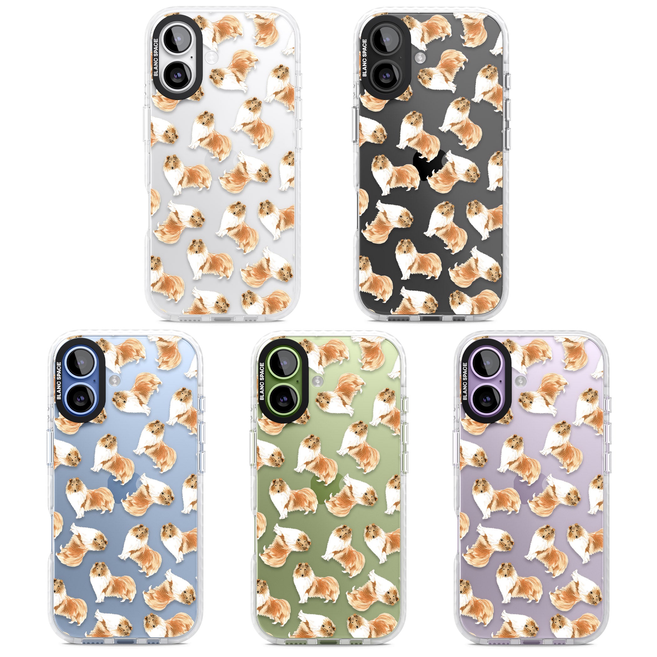 Collie Watercolor iPhone 17 Impact Clear Phone Case APT Impact Protection