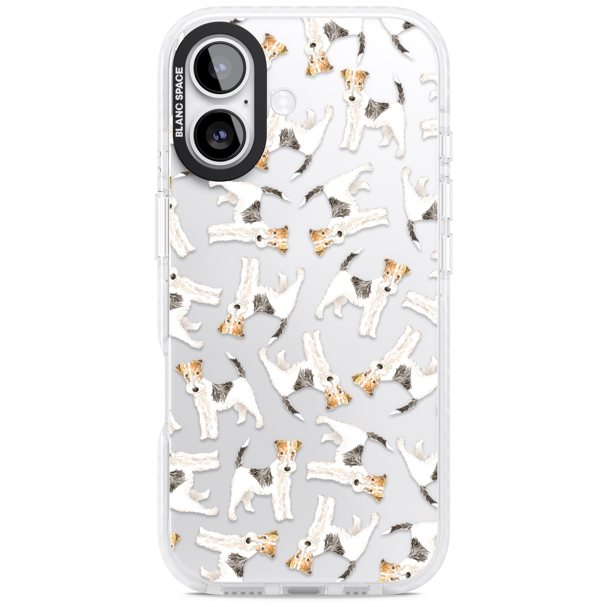 Wire Haired Fox Terrier Dog Pattern iPhone 17 Impact Clear Phone Case