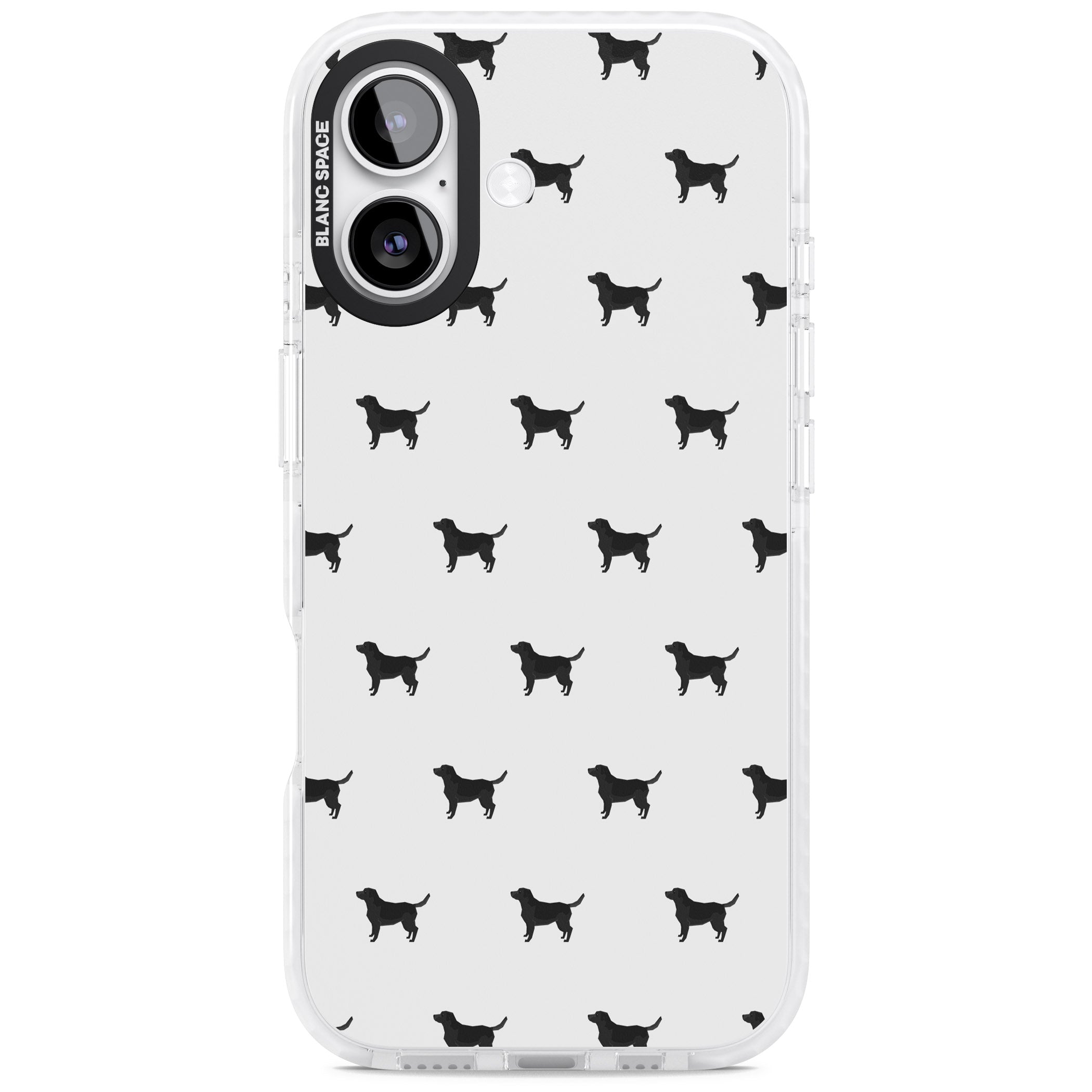 Black Labrador Spot Pattern iPhone 17 Impact Clear Phone Case