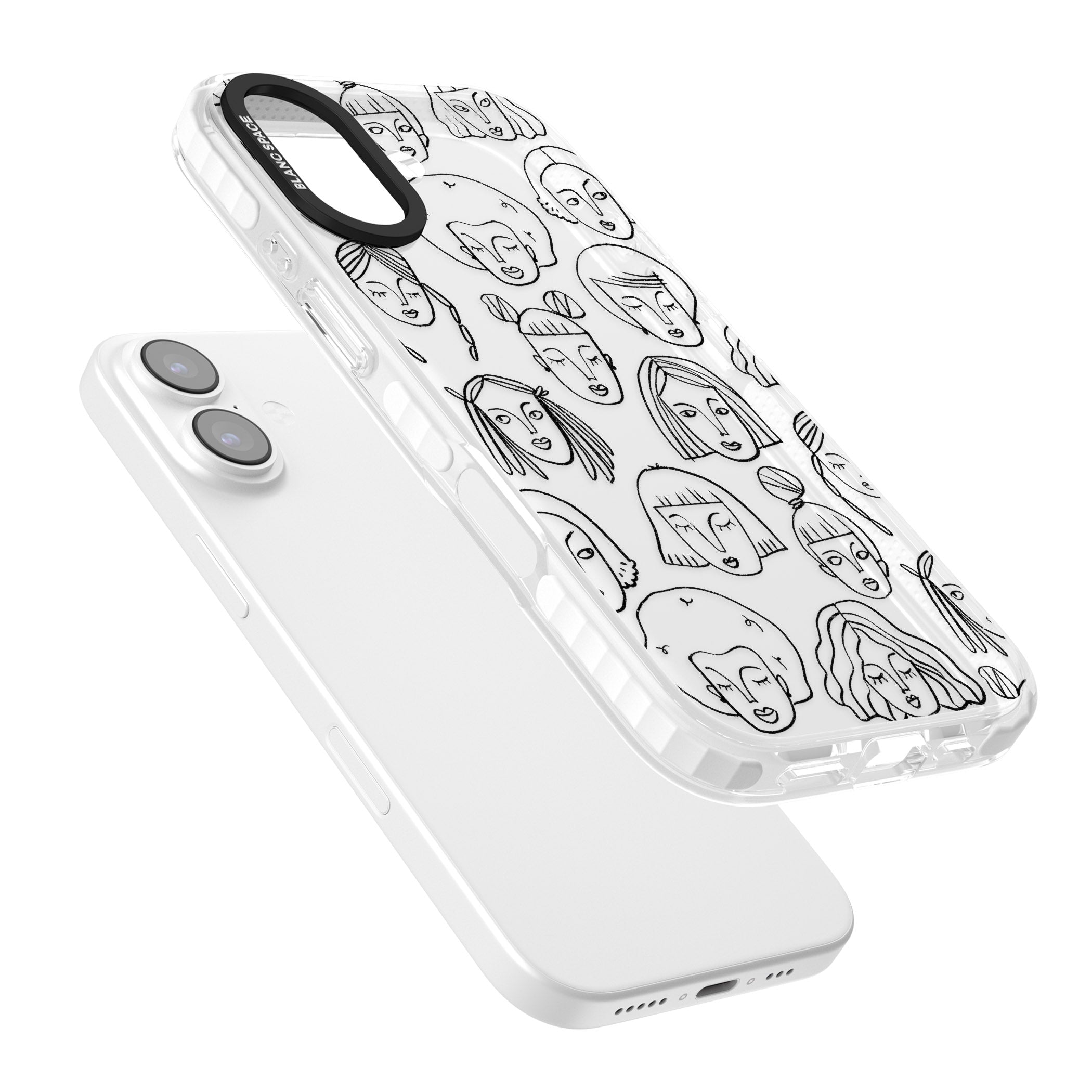 Doodle Face iPhone 17 Impact Clear Phone Case Colours