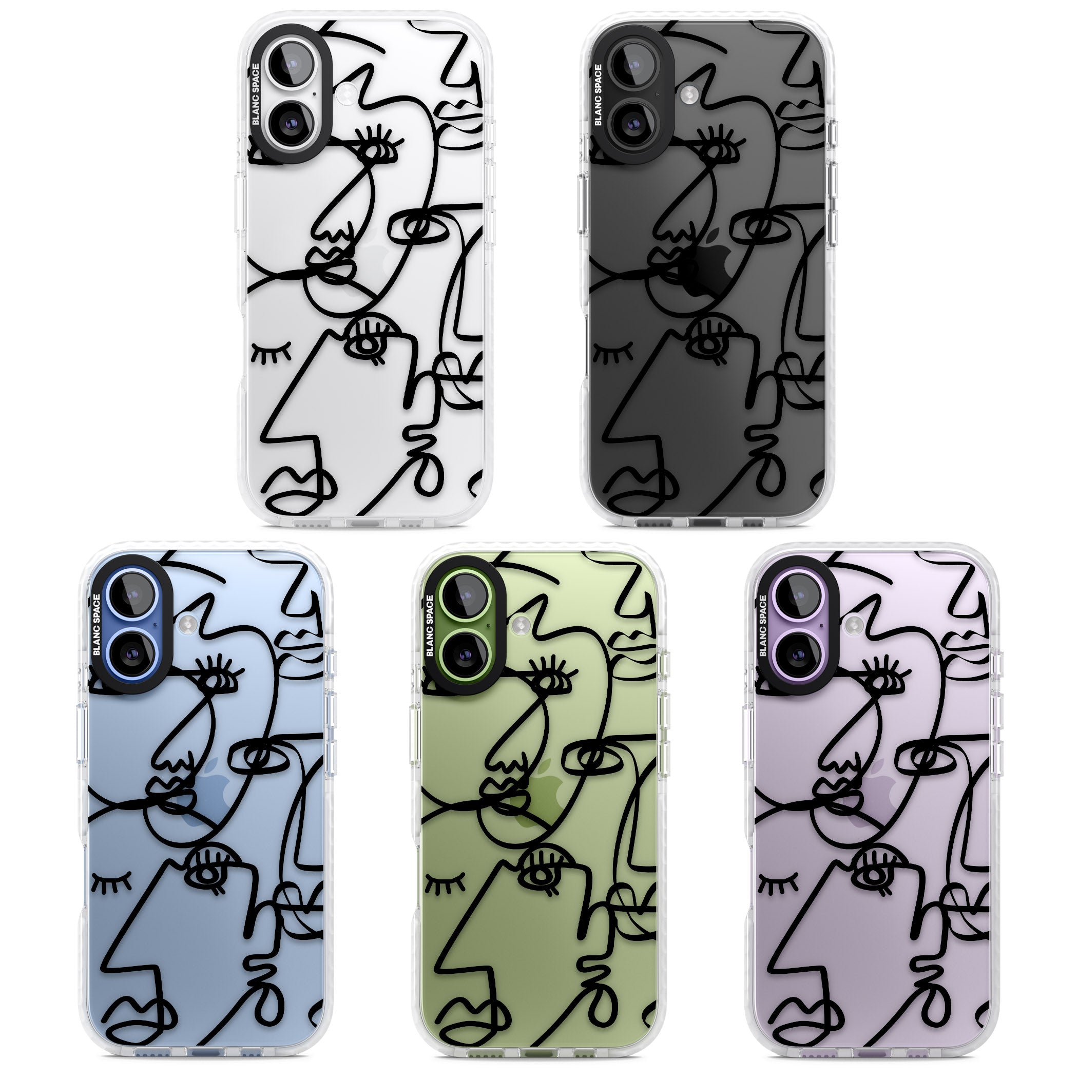 Abstract Line Art Black Clear iPhone 17 Impact Clear Phone Case APT Impact Protection