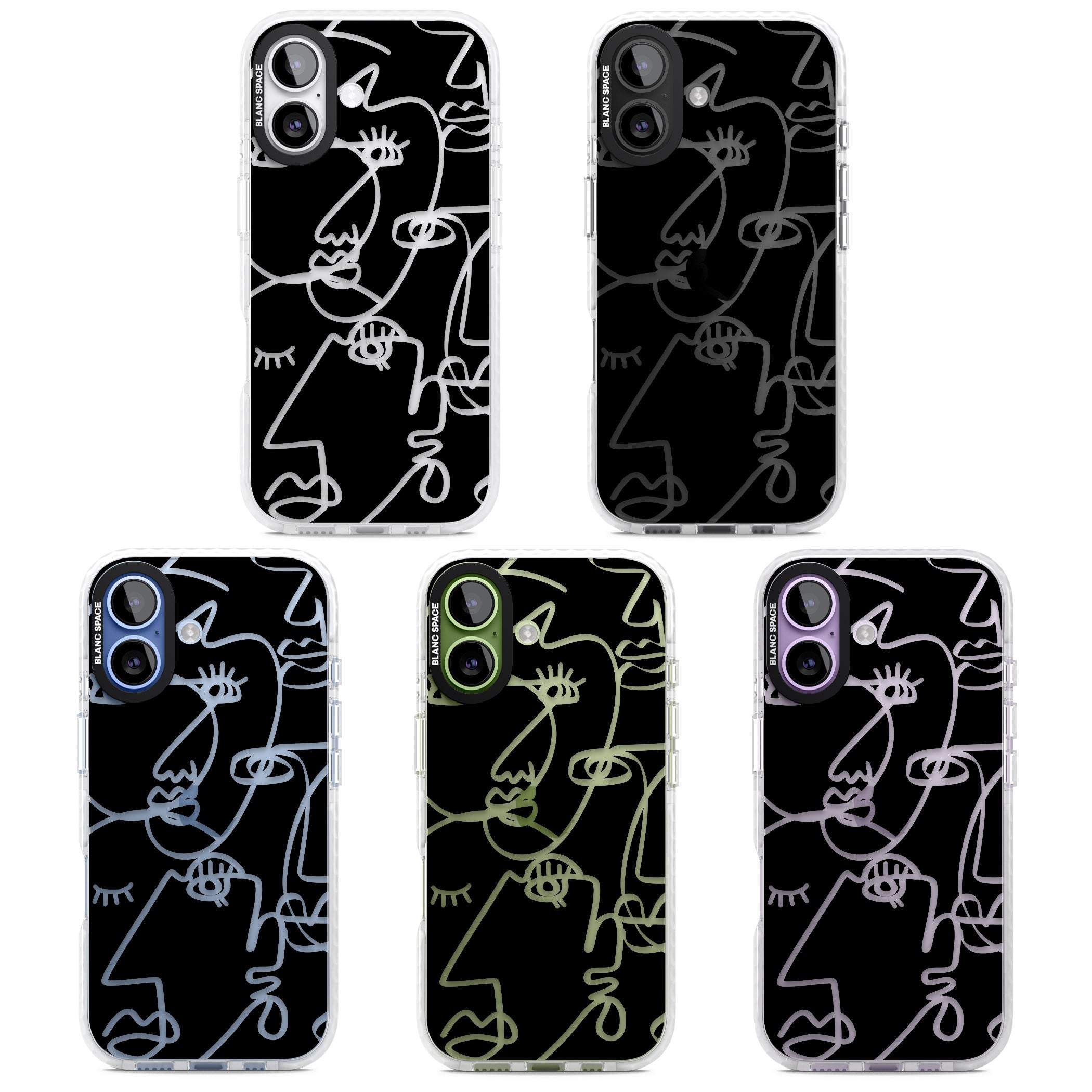 Abstract Line Art Clear Black iPhone 17 Impact Clear Phone Case APT Impact Protection