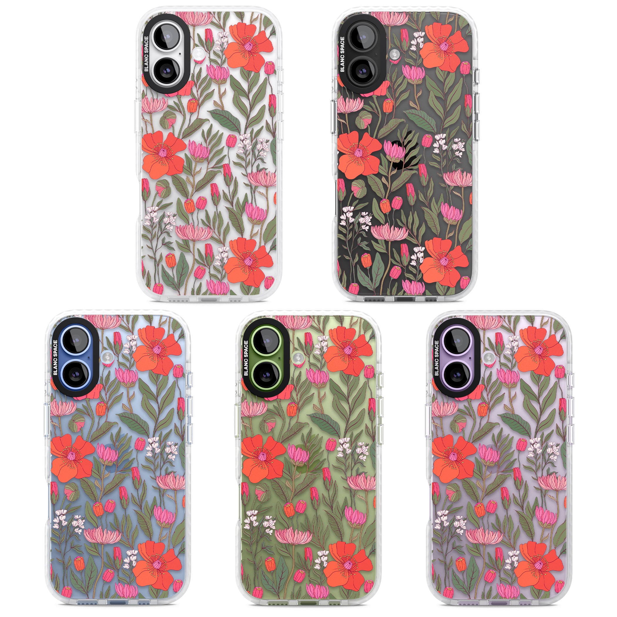 Peachy Floral iPhone 17 Impact Clear Phone Case APT Impact Protection