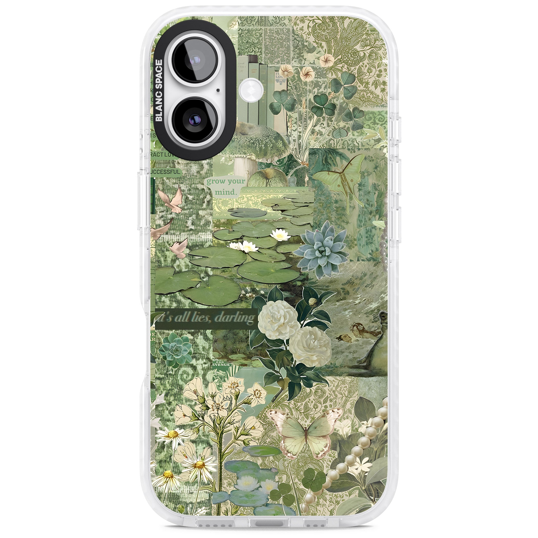 Sage Collage iPhone 17 Impact Clear Phone Case