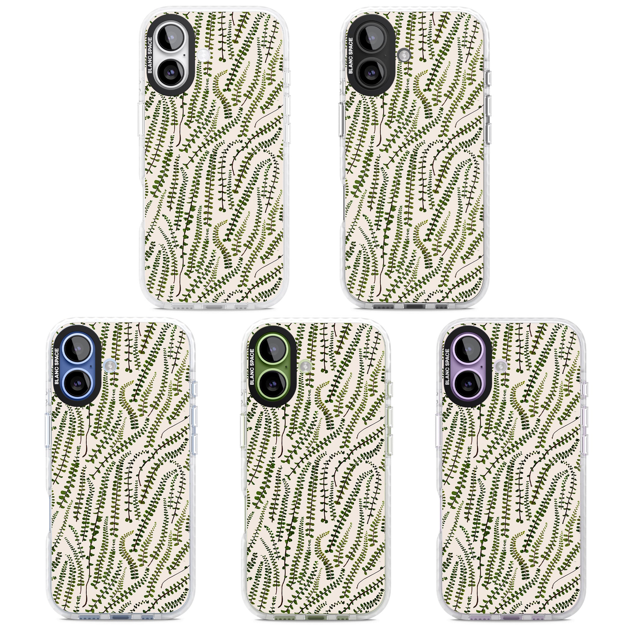 Fern Leaf Pattern iPhone 17 Impact Clear Phone Case APT Impact Protection