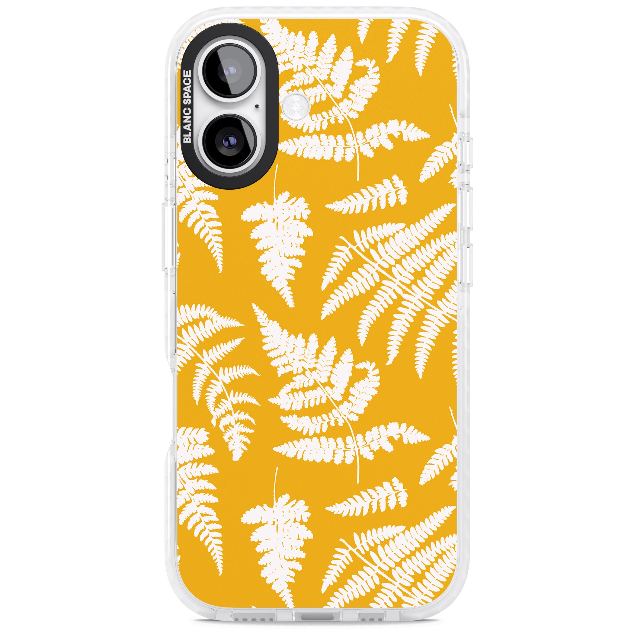 Fern Pattern On Yellow iPhone 17 Impact Clear Phone Case