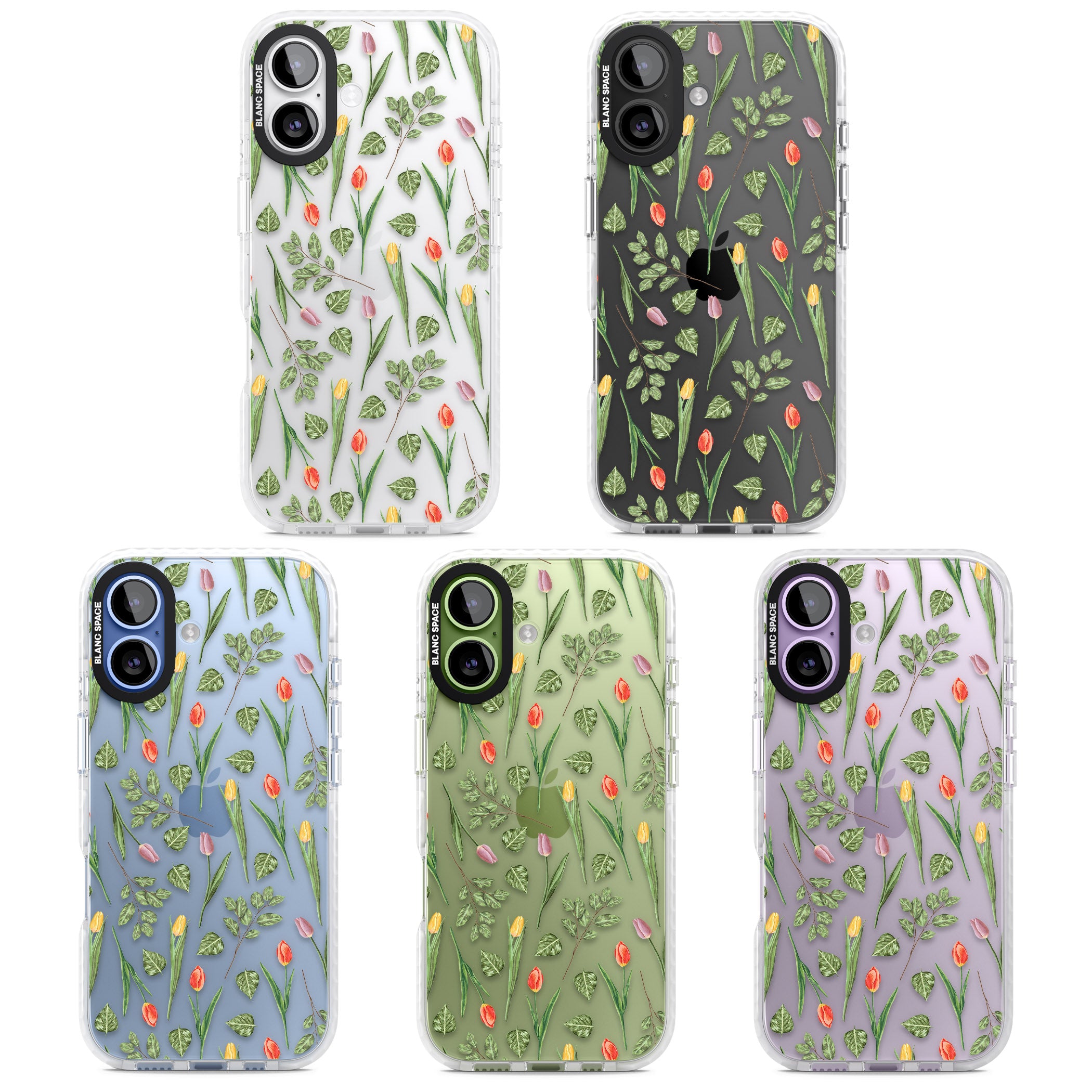 Spring Tulips Floral iPhone 17 Impact Clear Phone Case APT Impact Protection