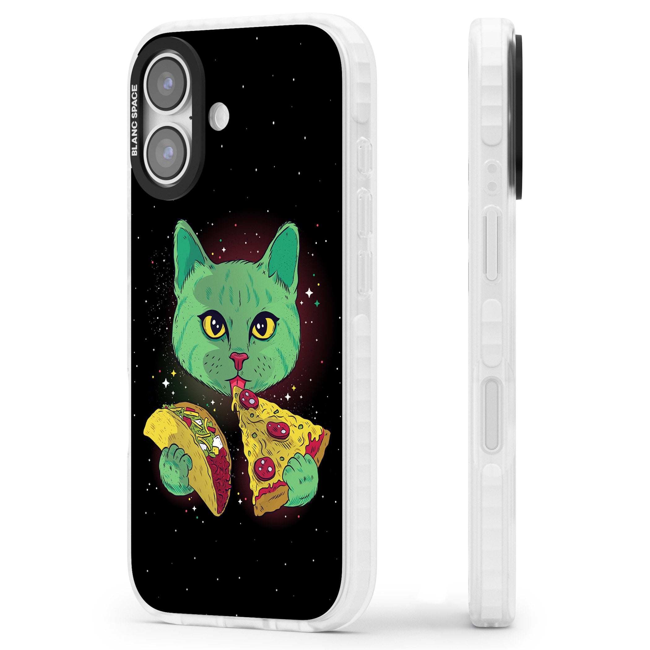 Pizza Purr iPhone 17 Impact Clear Phone Case Side Profile
