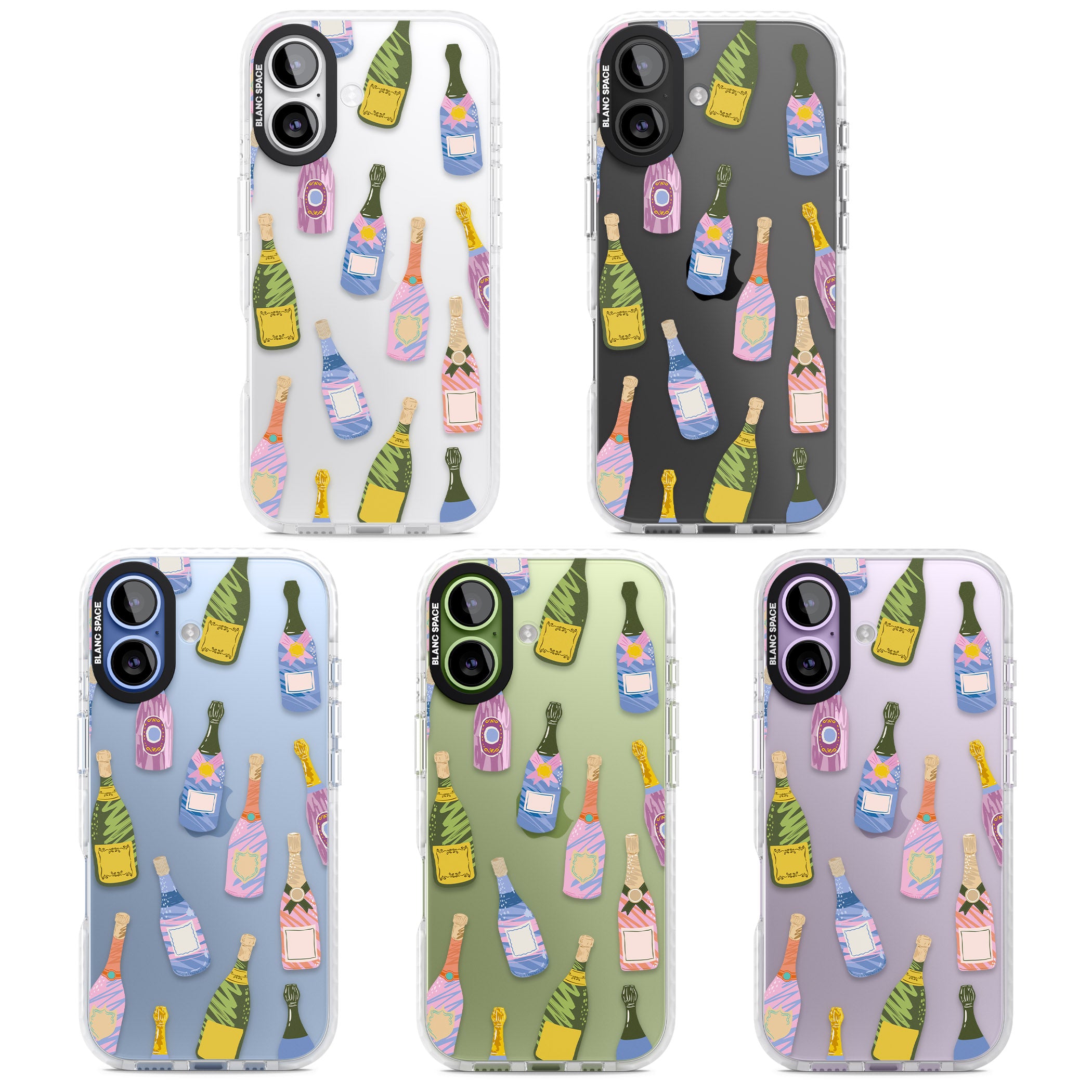 Champagne Pattern iPhone 17 Impact Clear Phone Case APT Impact Protection