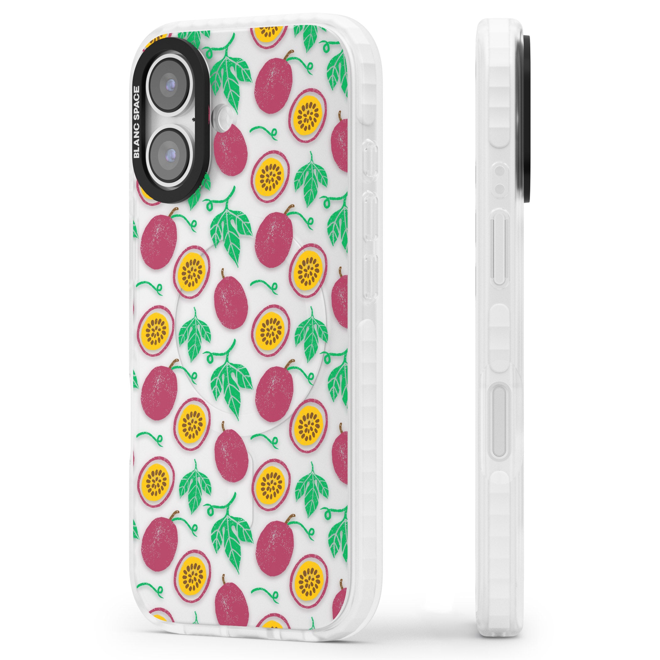 Passion Fruit Paradise iPhone 17 Impact Clear Phone Case Side Profile