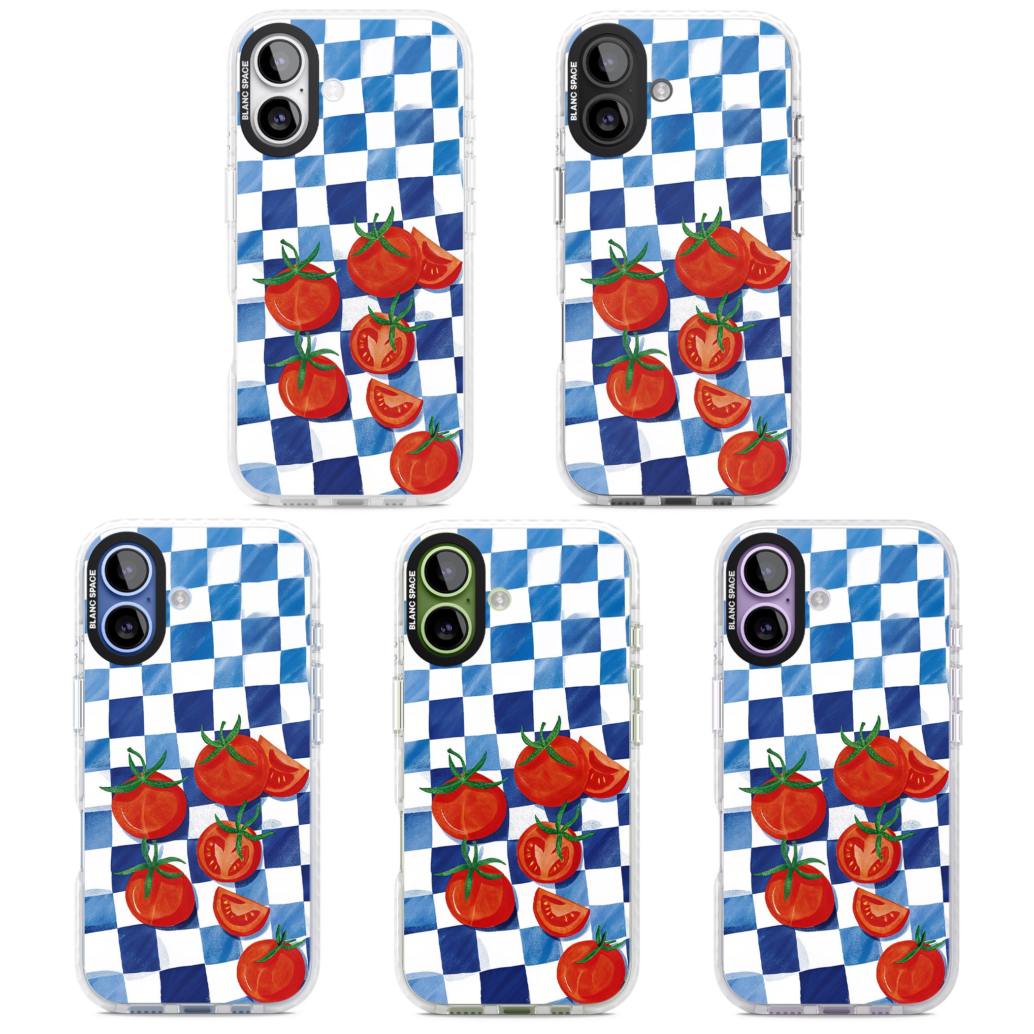 Blue Picnic Blanket & Tomatoes iPhone 17 Impact Clear Phone Case APT Impact Protection