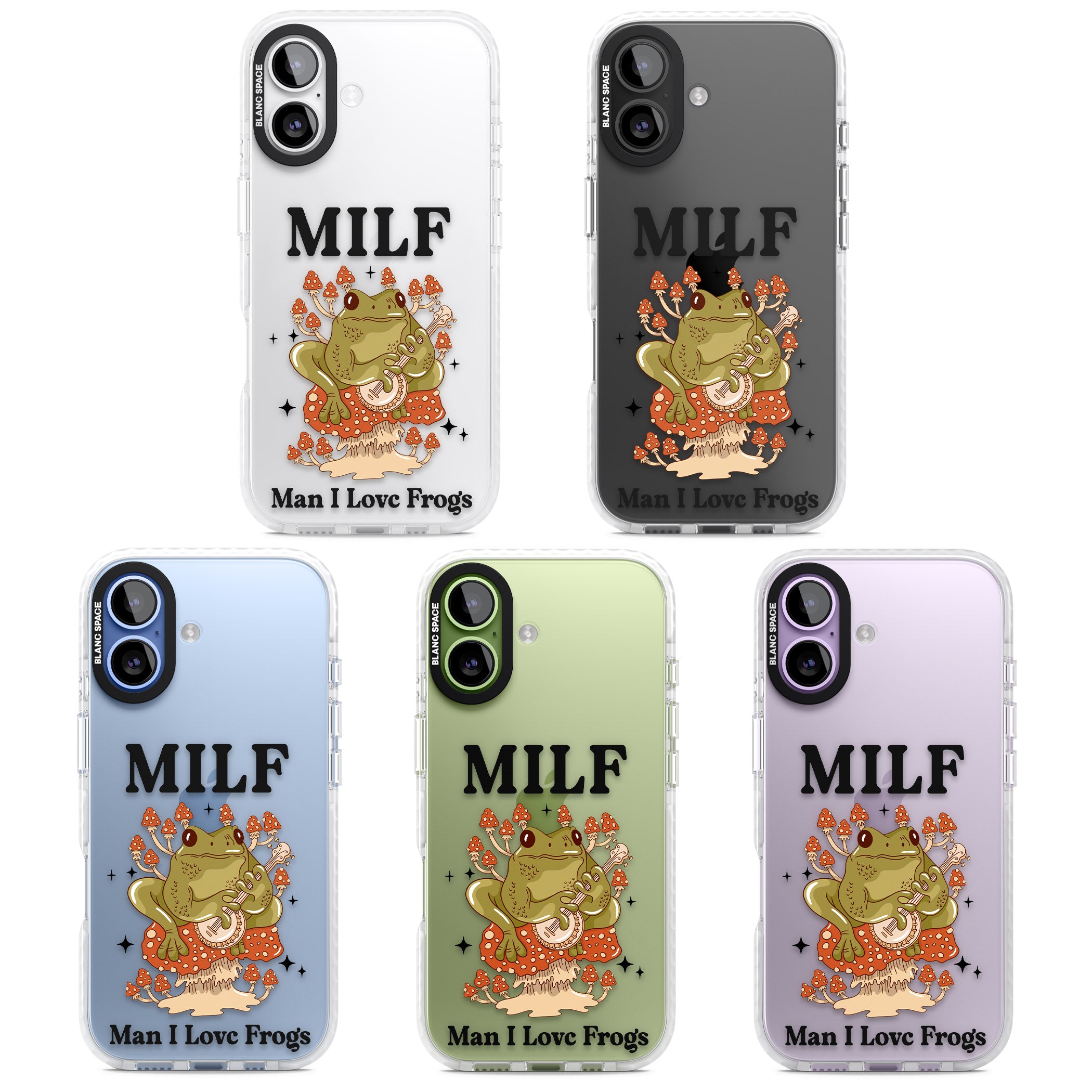 Man I Love Frogs iPhone 17 Impact Clear Phone Case APT Impact Protection
