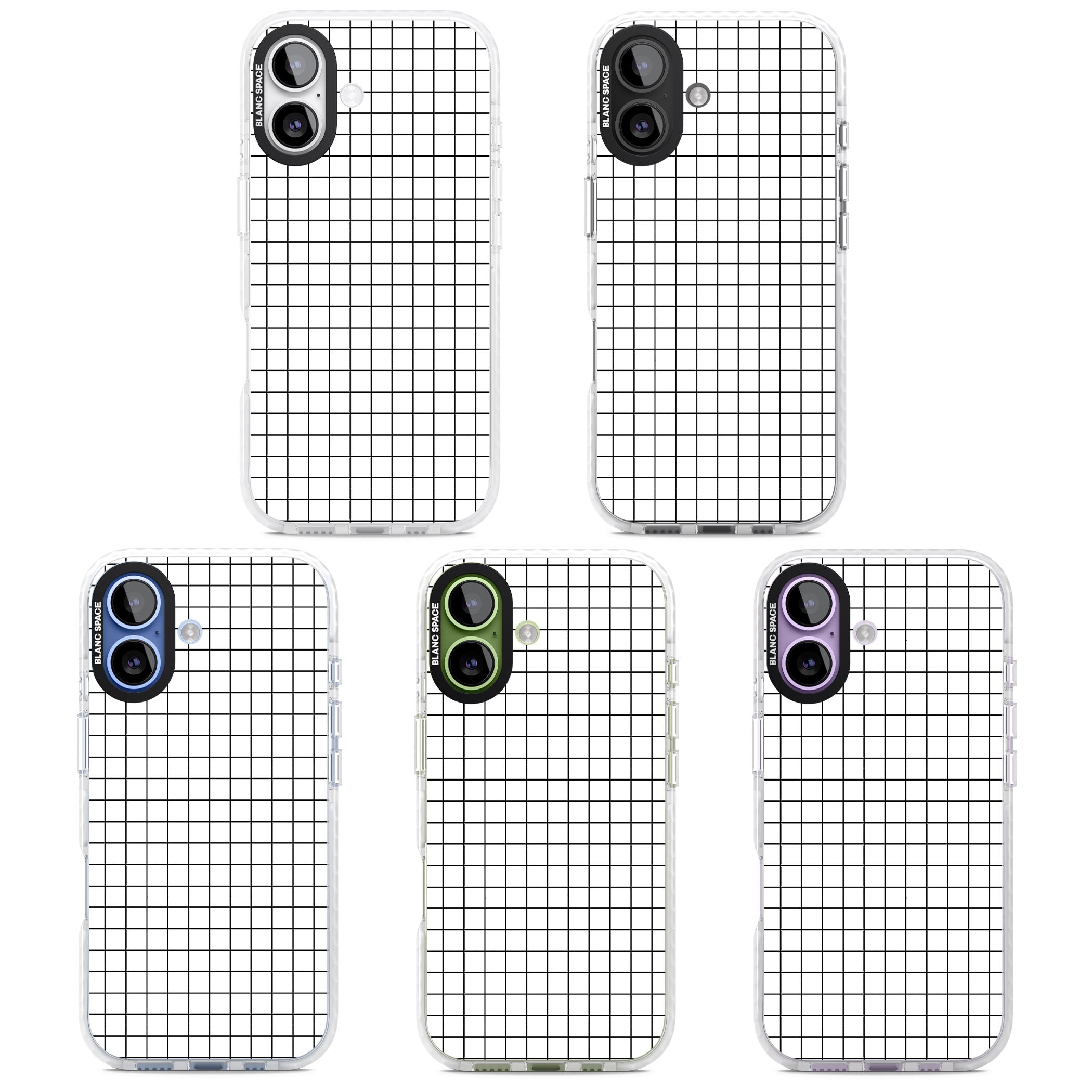 Minimal Black Grid iPhone 17 Impact Clear Phone Case APT Impact Protection