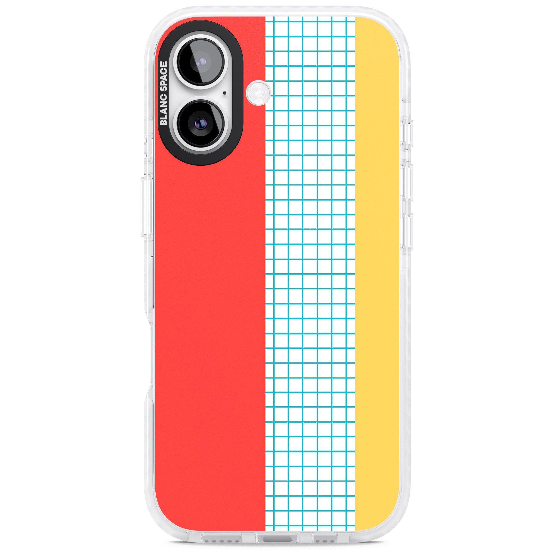 Abstract Grid Red, Blue, Yellow iPhone 17 Impact Clear Phone Case