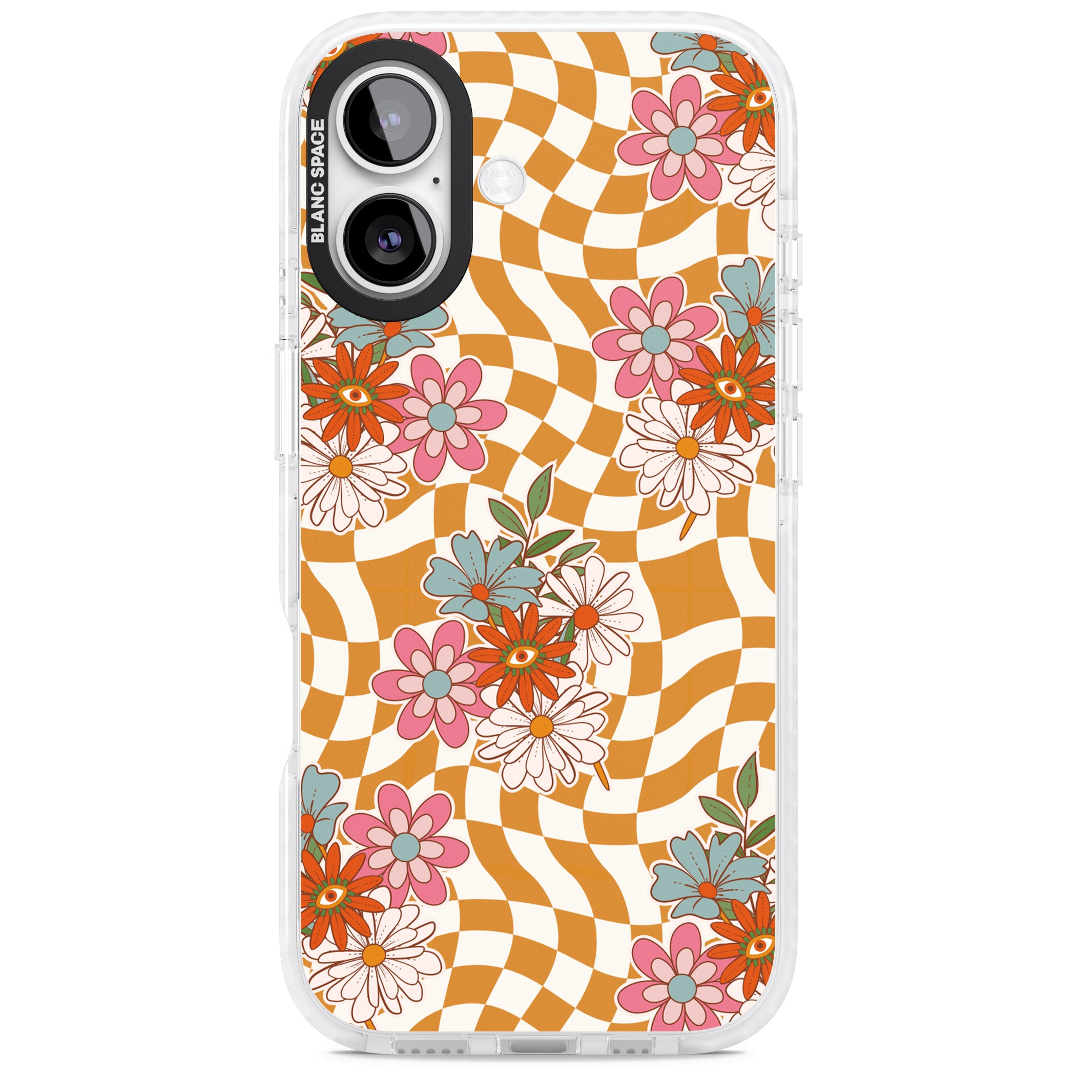 Wavy Checked Bloom iPhone 17 Impact Clear Phone Case