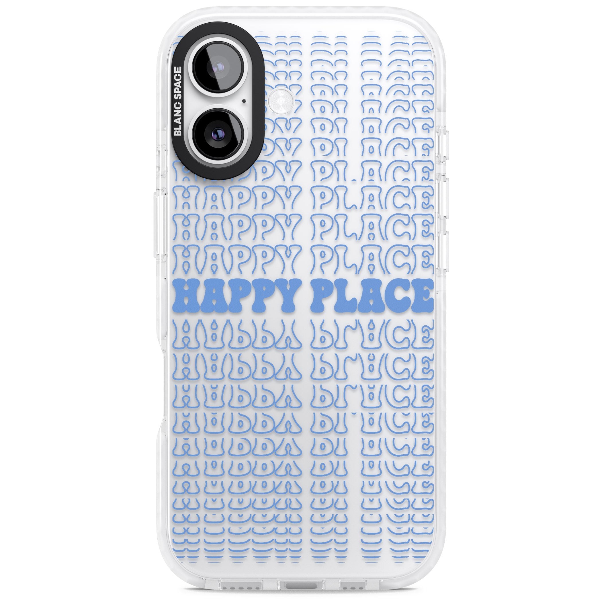 Happy Place (Blue) iPhone 17 Impact Clear Phone Case