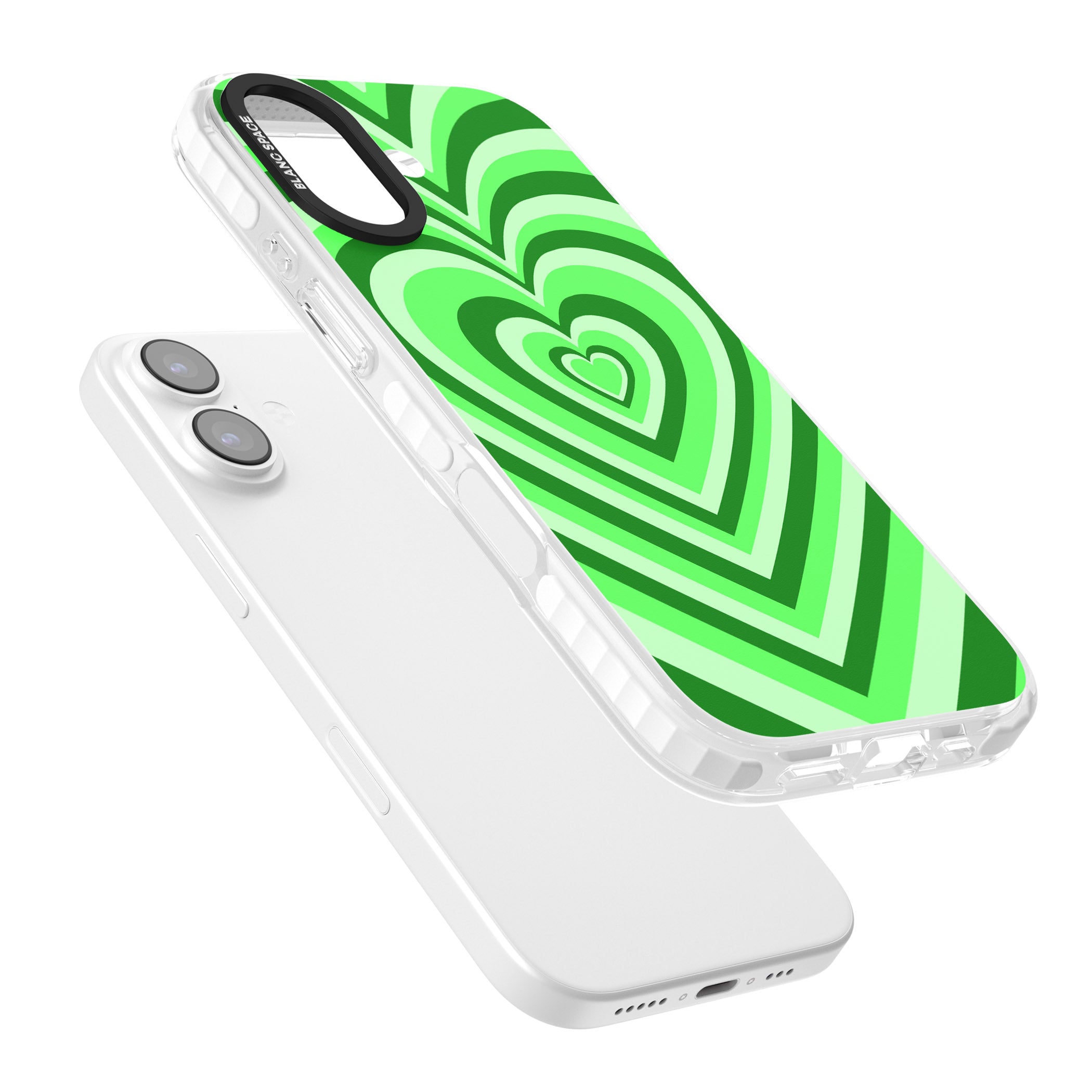 Green Heart Illusion iPhone 17 Impact Clear Phone Case Colours