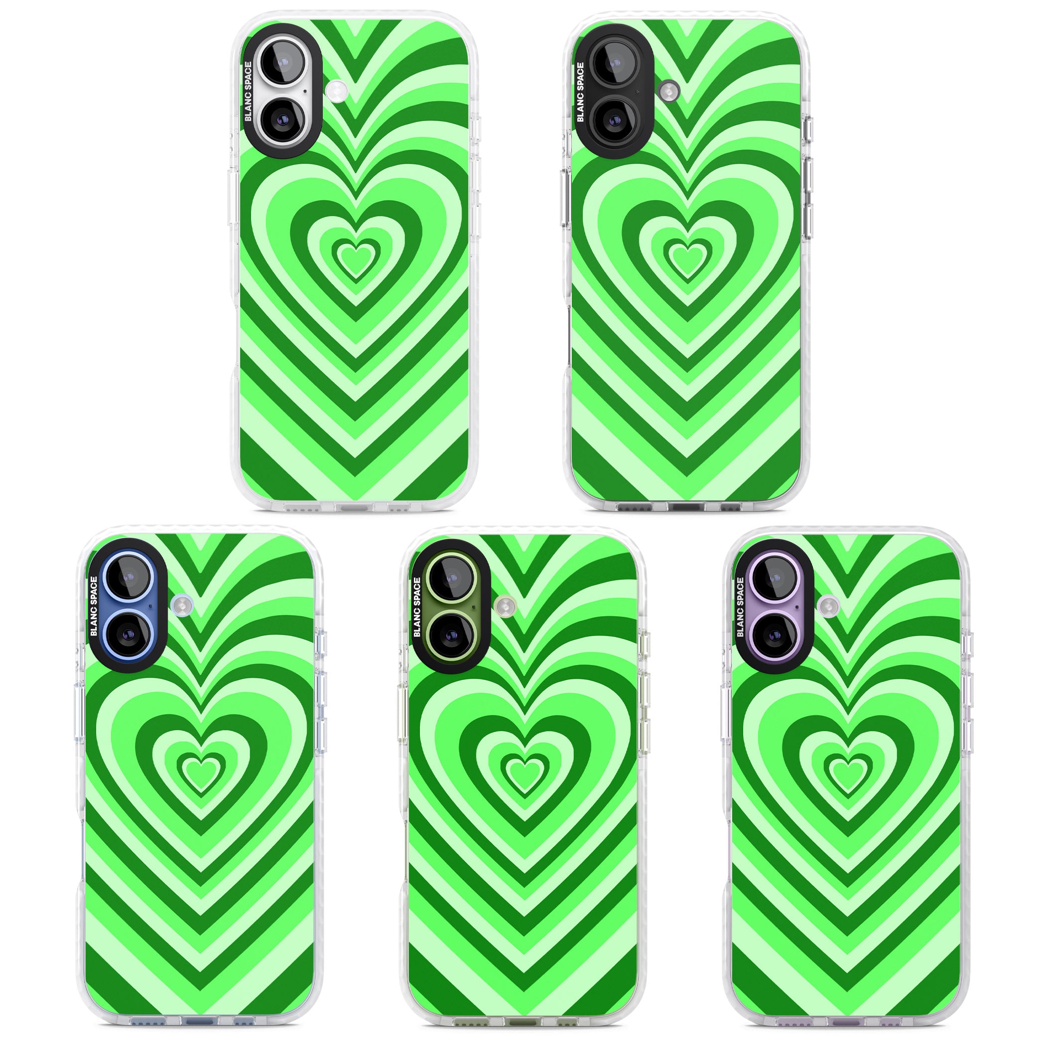 Green Heart Illusion iPhone 17 Impact Clear Phone Case APT Impact Protection