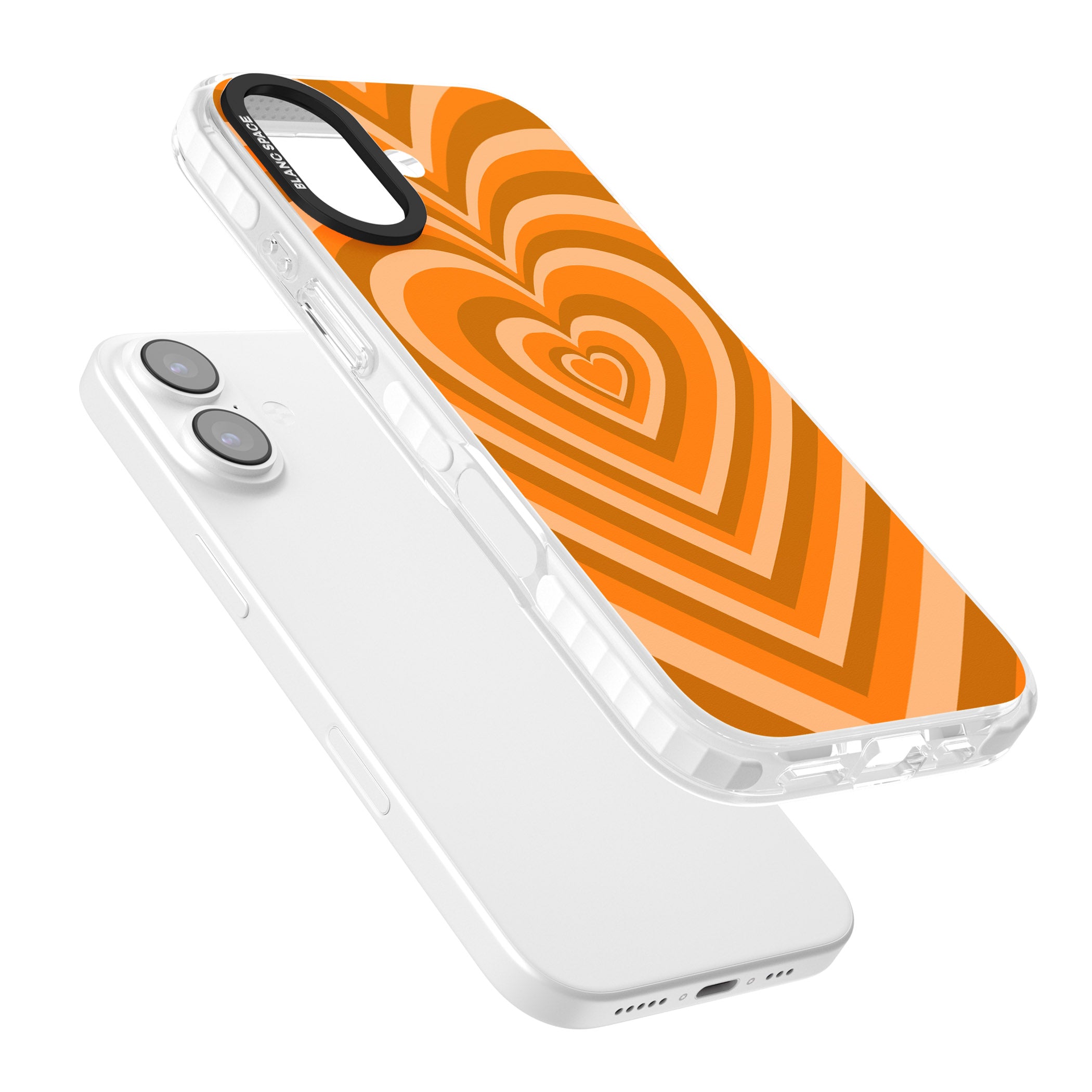Orange Heart Illusion iPhone 17 Impact Clear Phone Case Colours